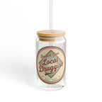 Support Your Local Druggist Glass Tumbler With Straw