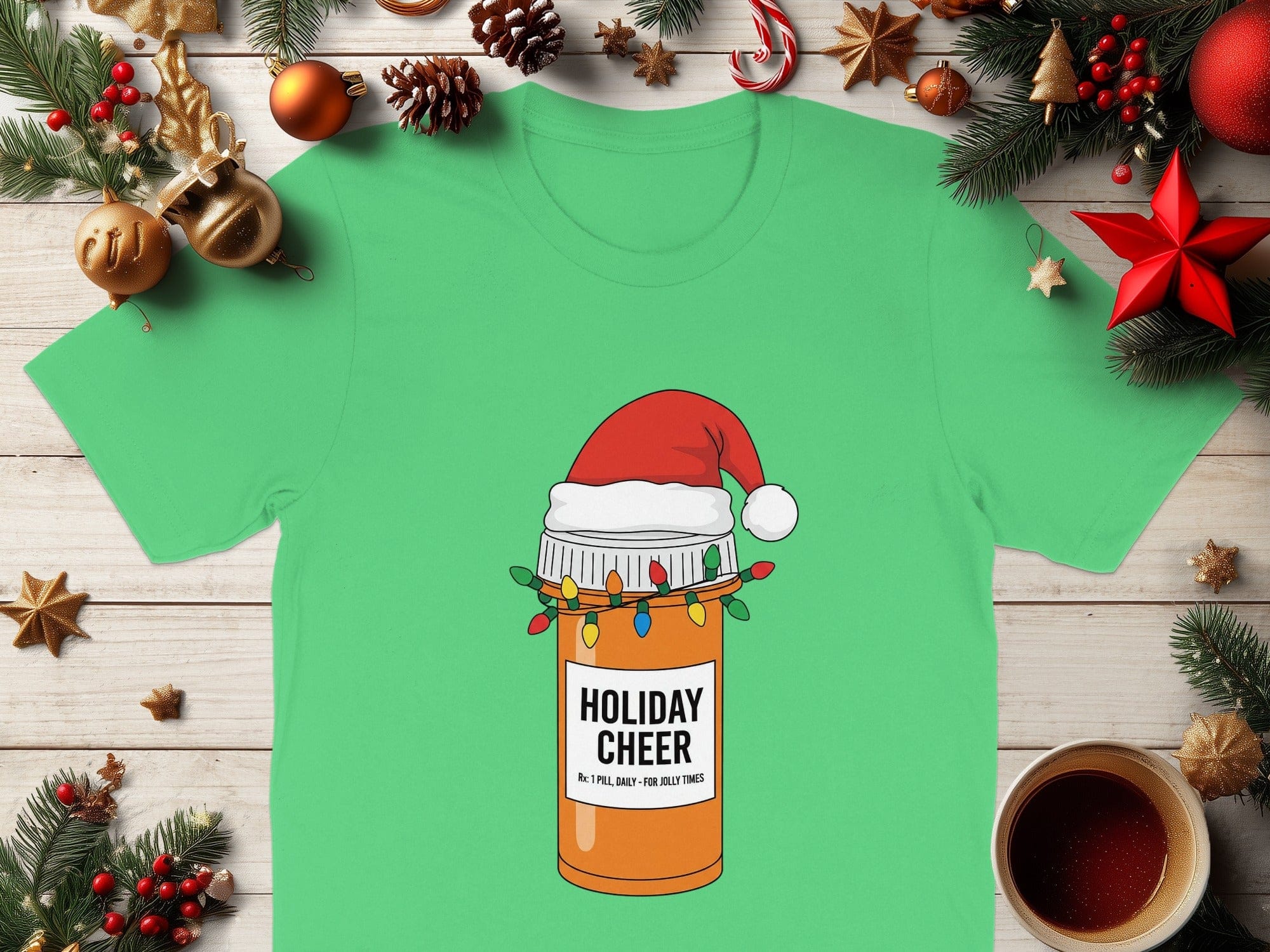 Holiday Cheer Festive Prescription Design T-Shirt