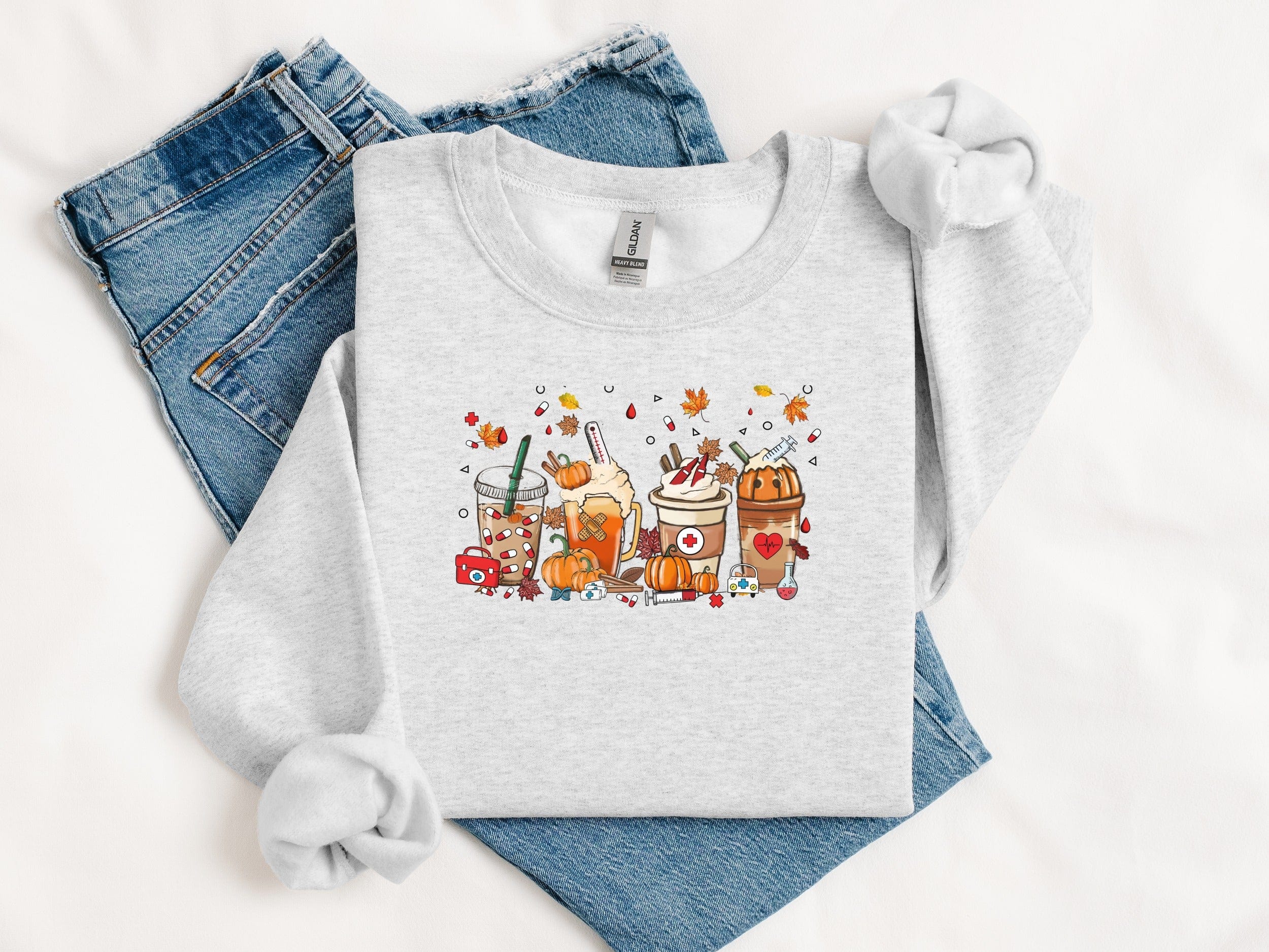 Cute Fall Themed Illustrations on Sweatshirt product