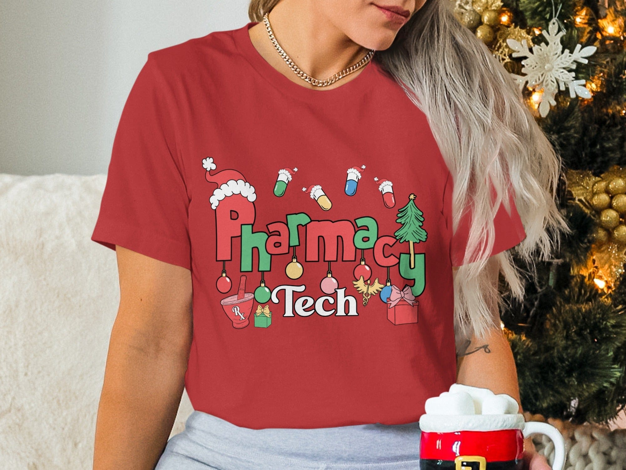 Pharmacy Tech Christmas Themed Graphic Shirt