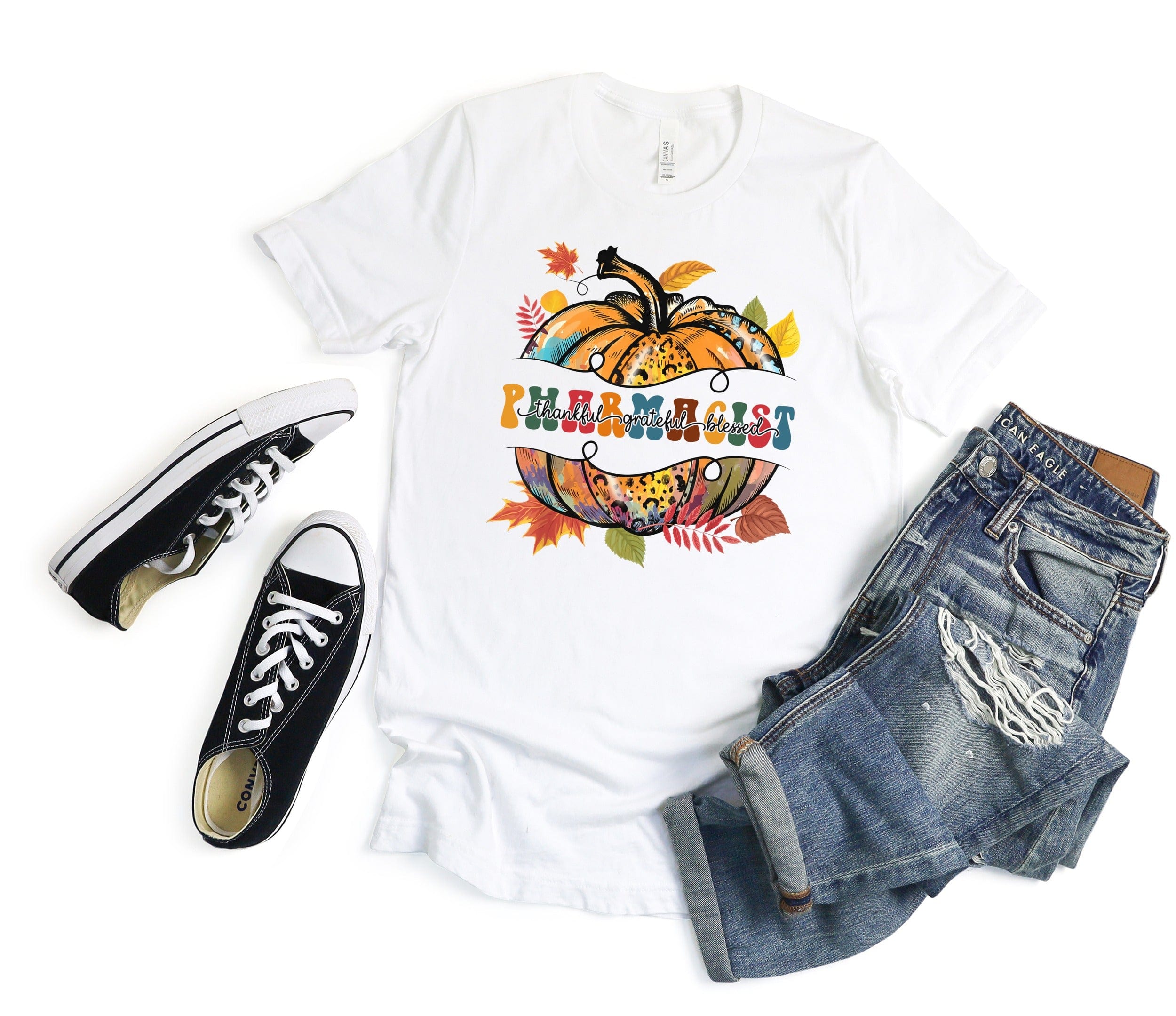 Halloween Themed Colorful Pumpkin Graphic Shirt product