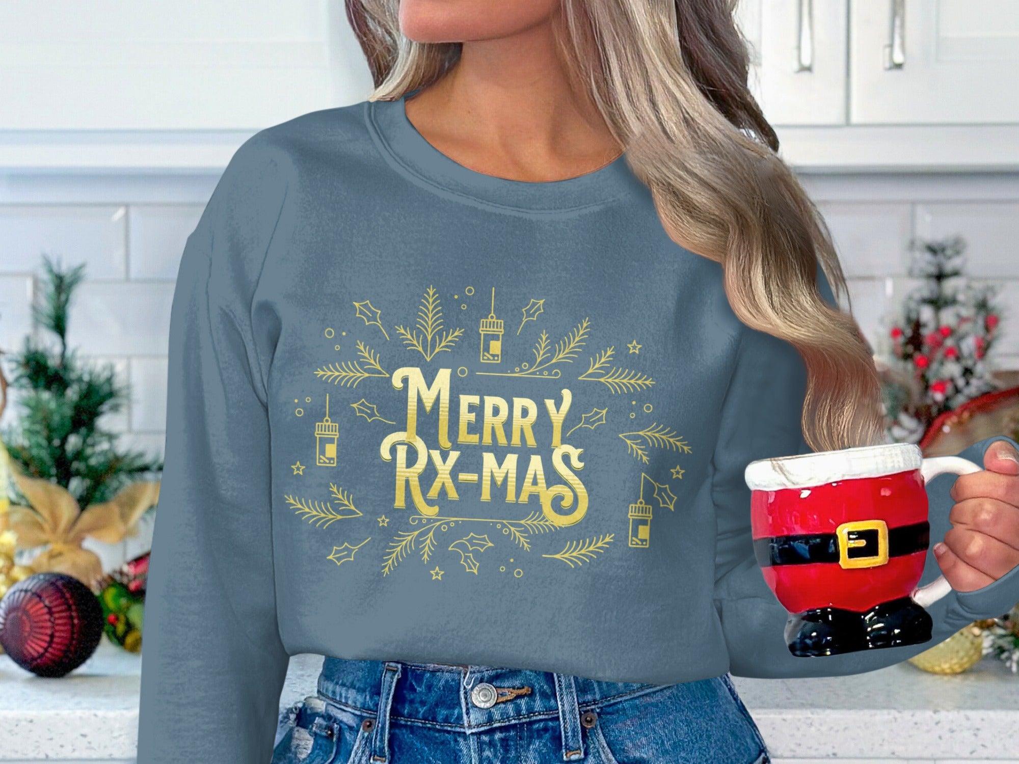 Merry Rx-Mas in Holiday Themed Sweatshirt