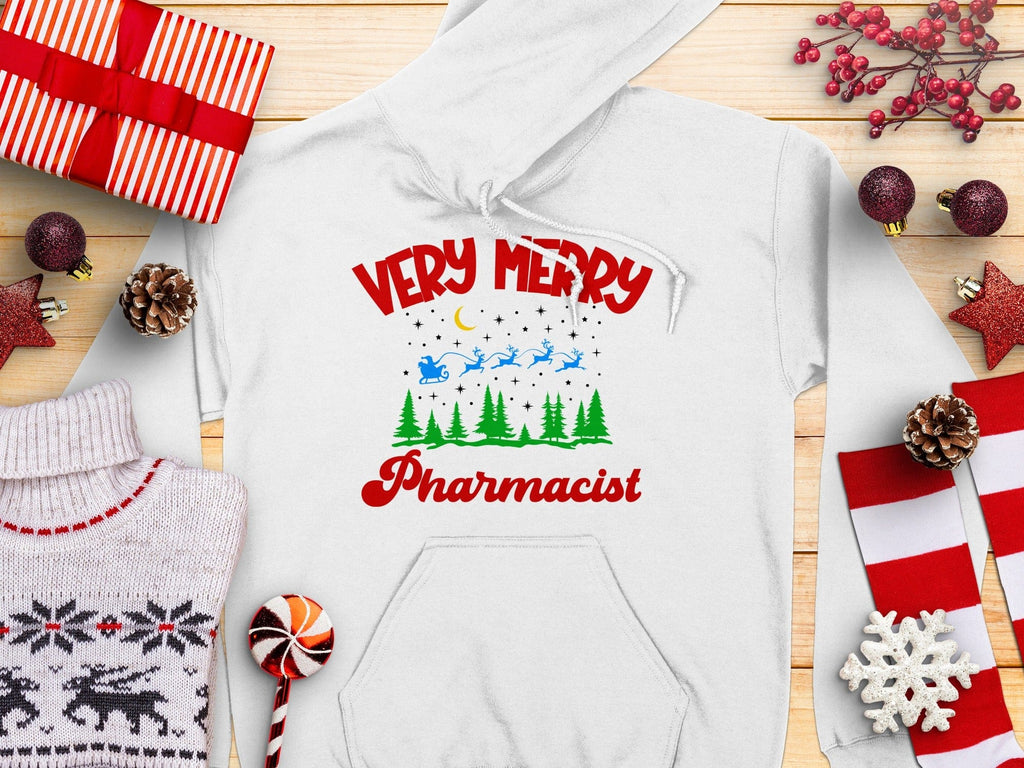 Very Merry Pharmacist Santa Sleigh Hoodie