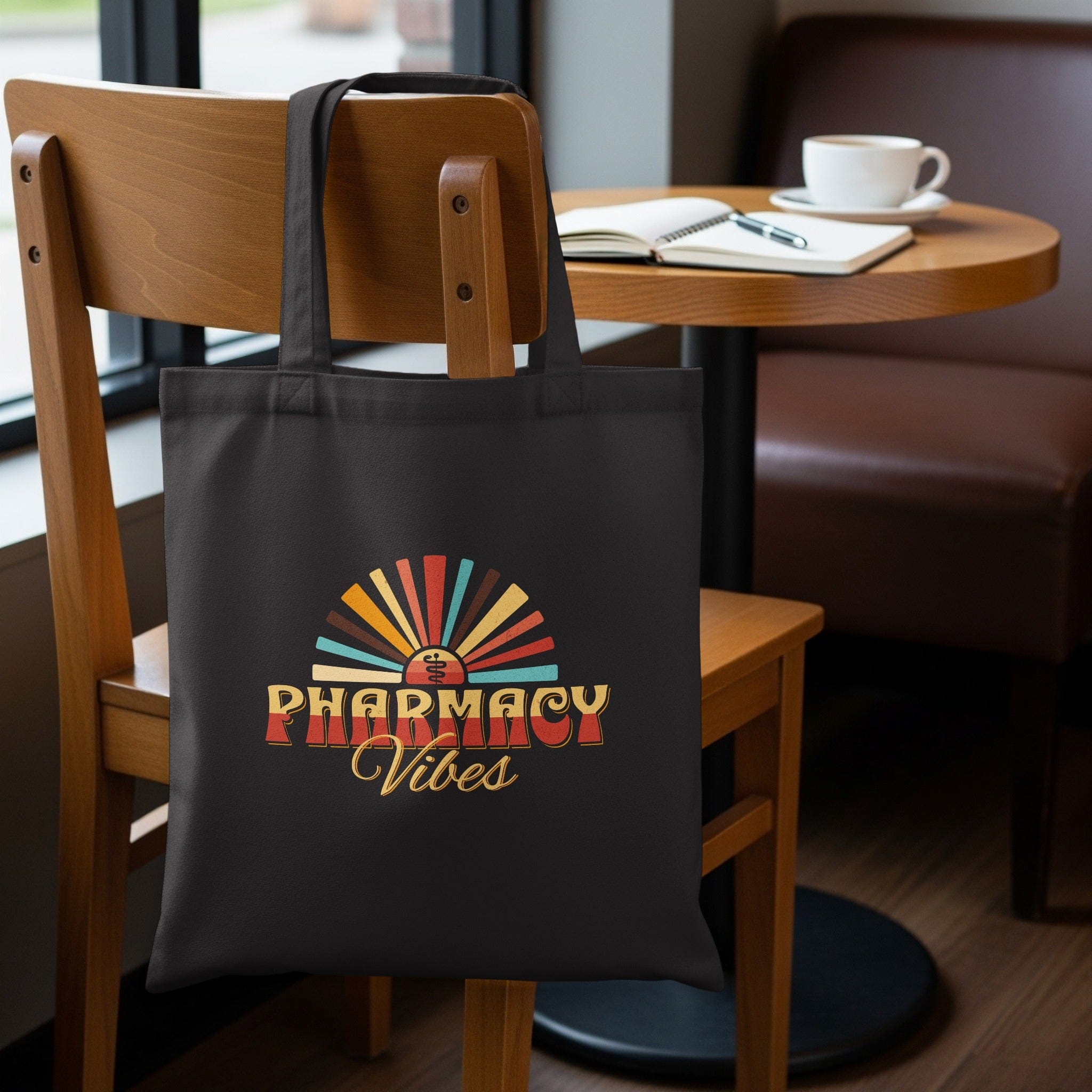 Retro Pharmacy Vibes Black Tote Bag Product