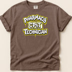 Brown t-shirt with "Pharmacy CPhT Technician" text.