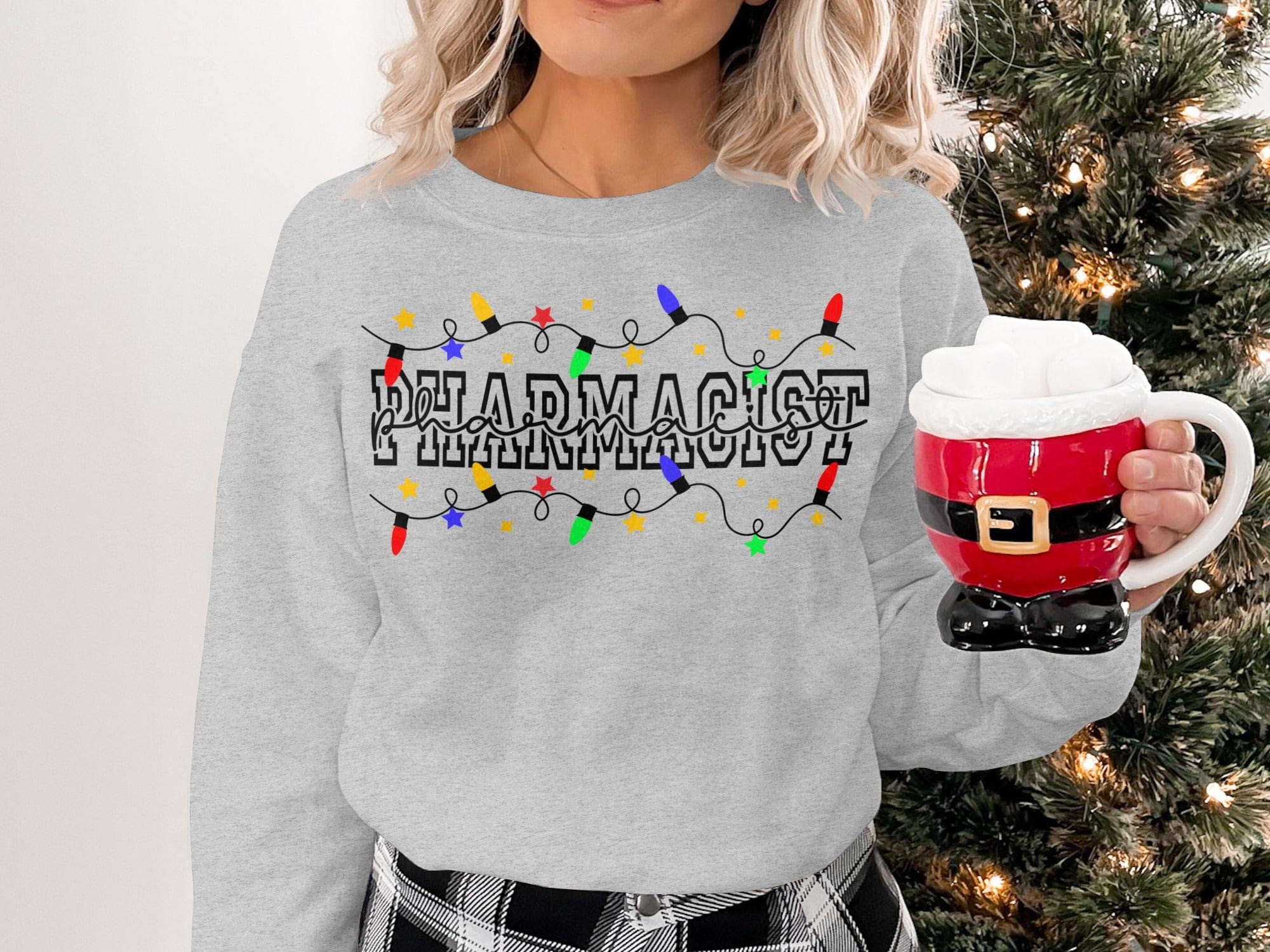 Christmas Lights Happy Pharmacist Sweater