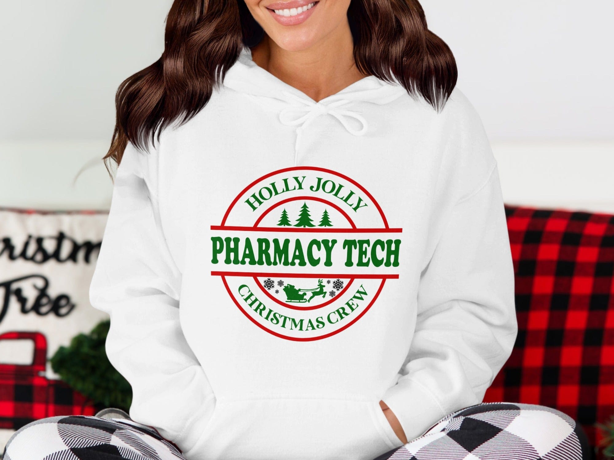 Holly Jolly Pharmacy Tech Christmas Crew hoodie