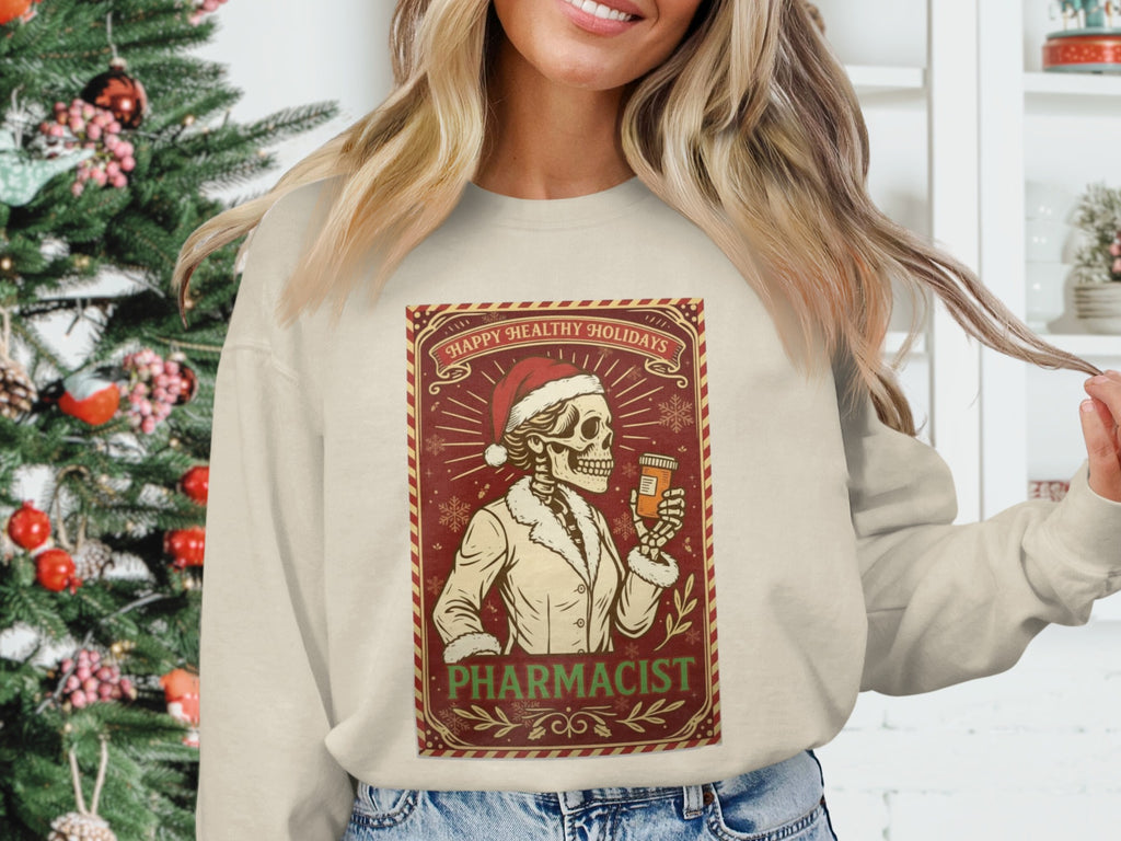 Happy Sketchy Holidays Festive Pharmacist Sweatshirt