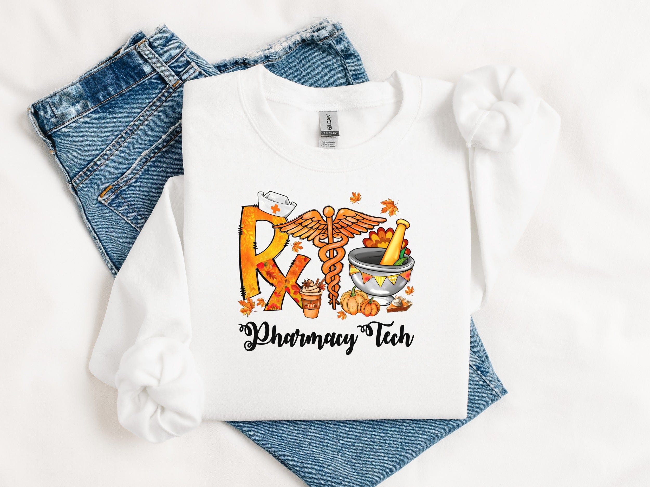 Pharmacy Tech Fall Theme Long Sleeve Shirt product type
