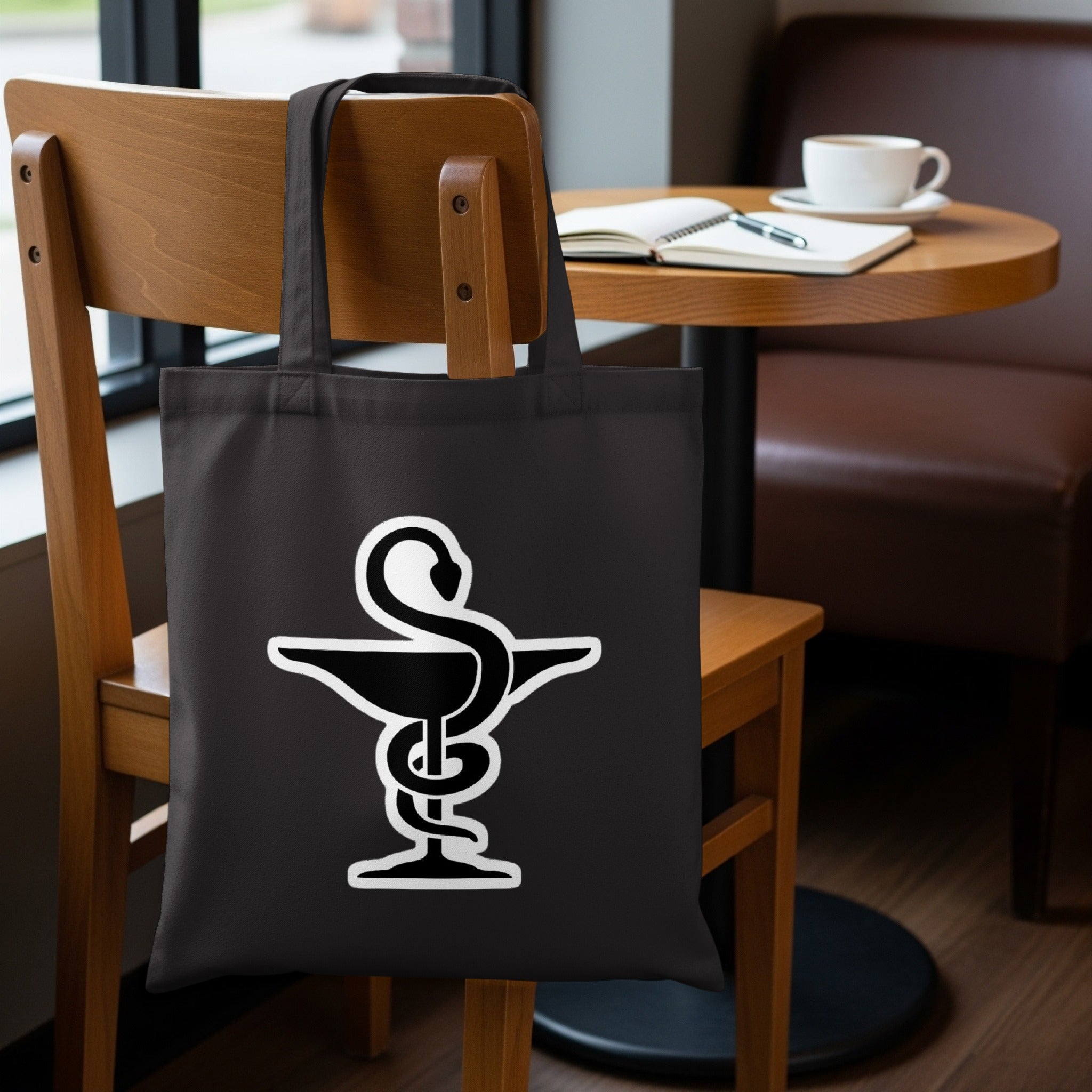 Black Tote Bag with Medical Symbol Design product