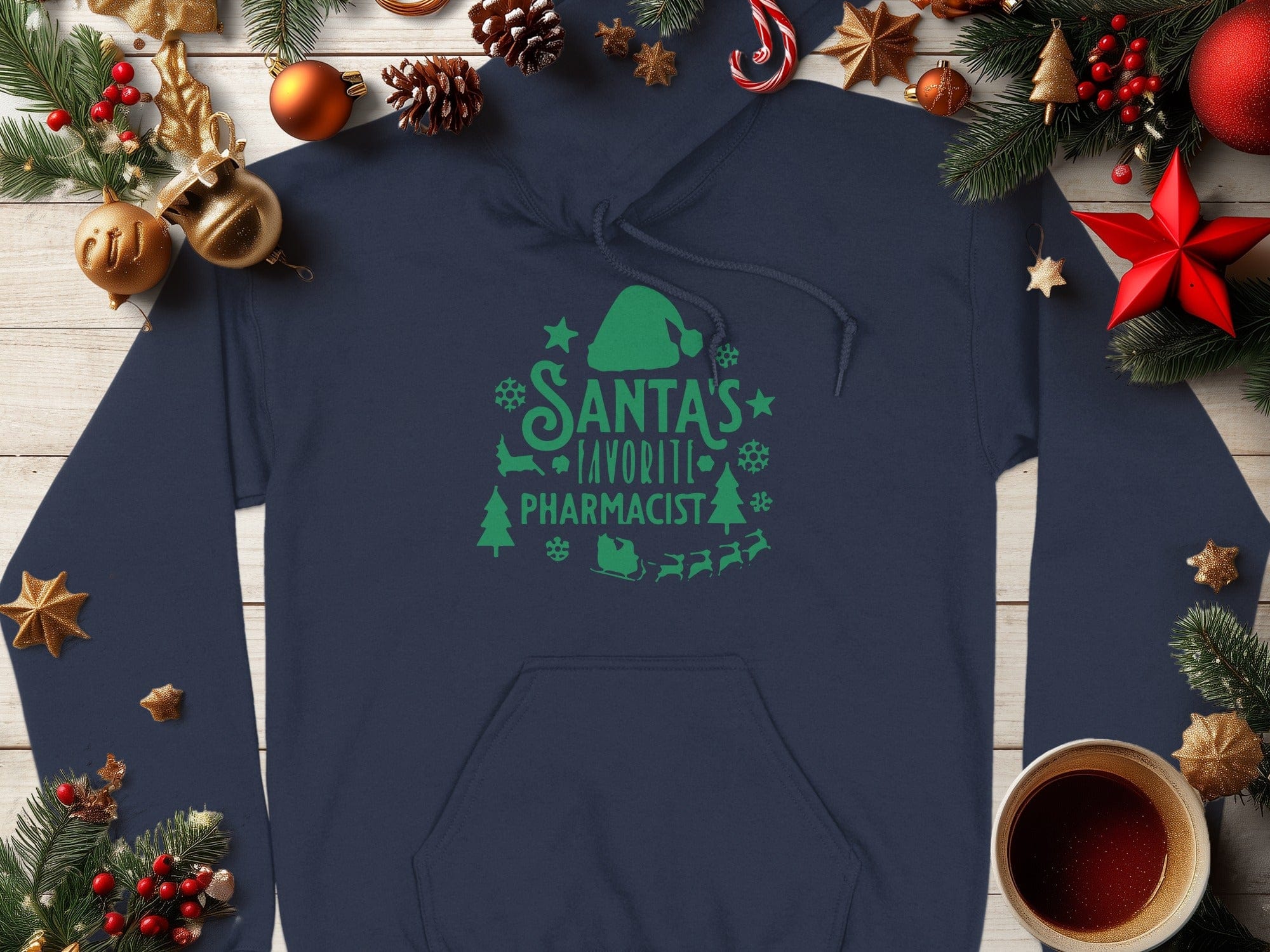 Santa's Favorite Pharmacist Hoodie Holiday Sweater