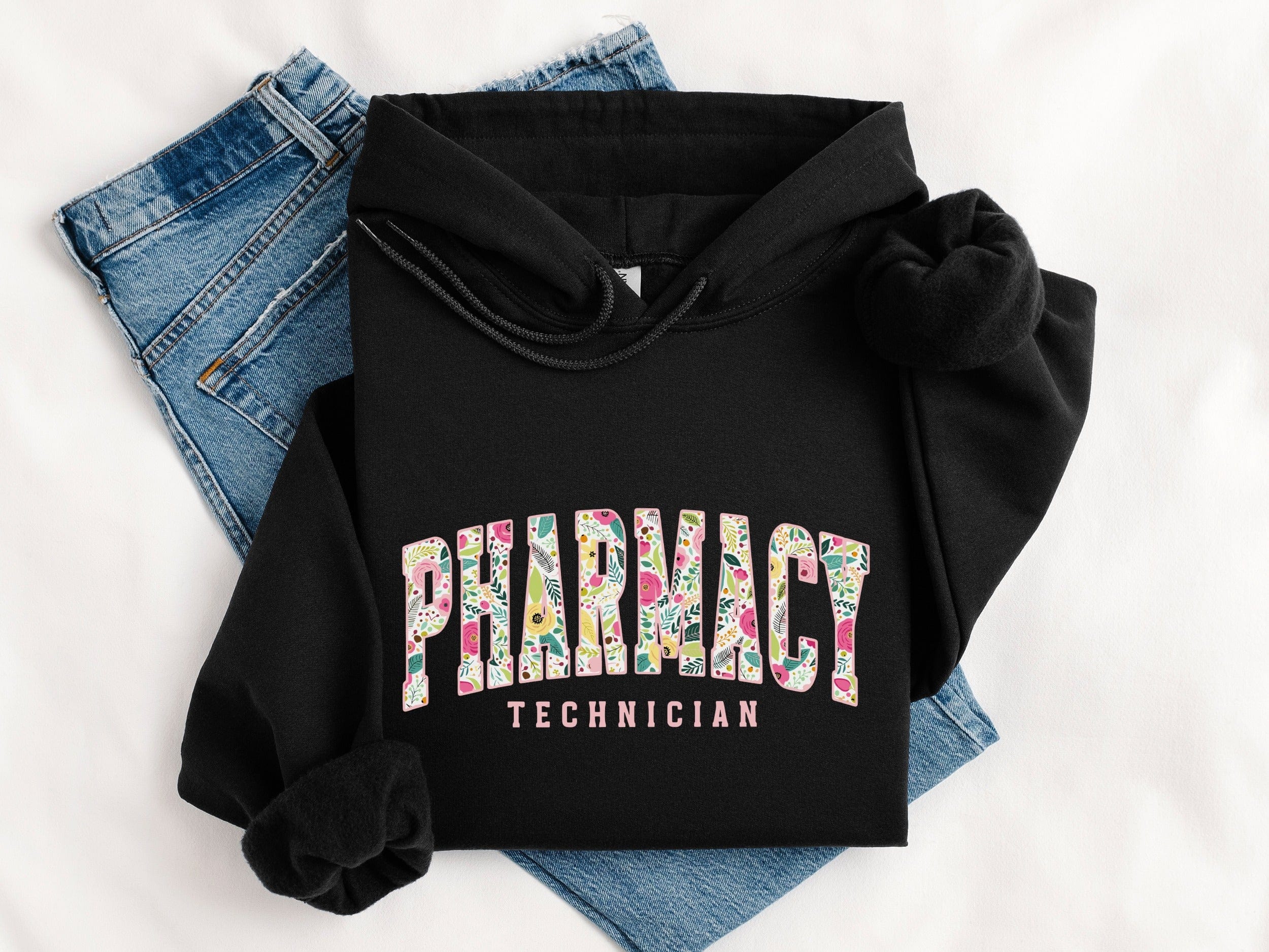 Stylish Floral Pharmacy Technician Hoodie Product