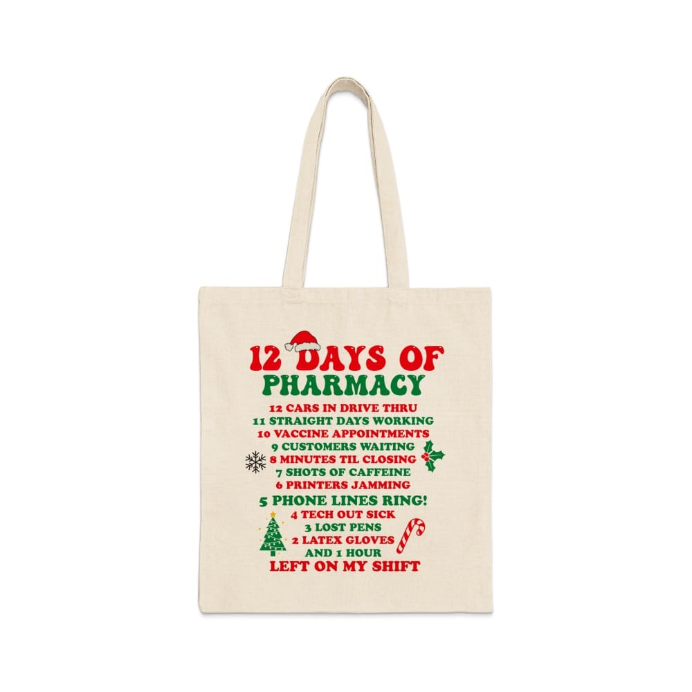12 Days of Pharmacy Christmas Tote Bag - Adverse Reactions