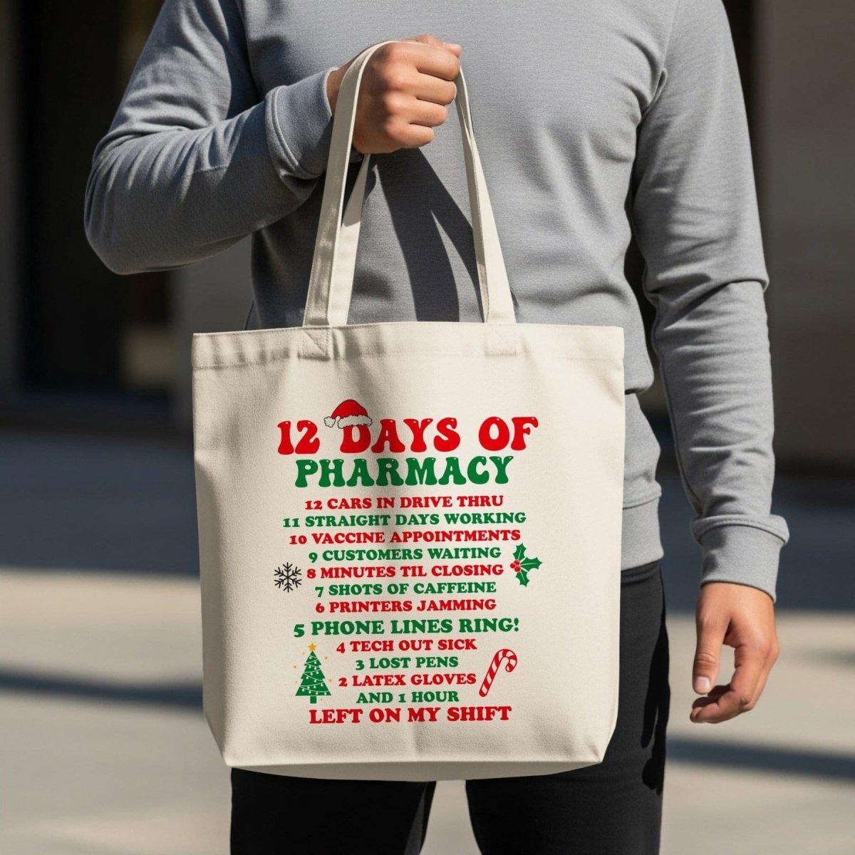 12 Days of Pharmacy Christmas Tote Bag - Adverse Reactions