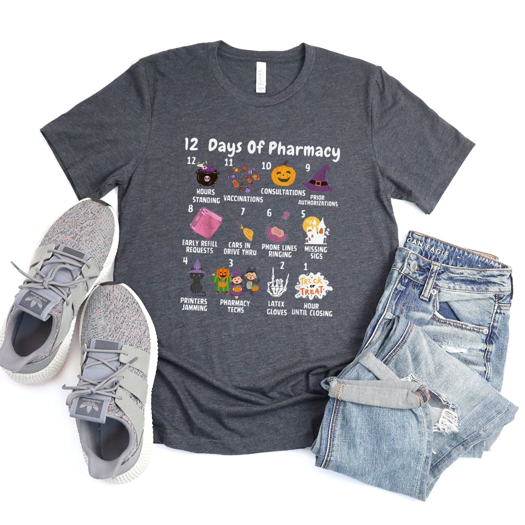 12 Days of Pharmacy Halloween Tee - Adverse Reactions - Pharmacy Apparel for Pharmacists, Techs & Students
