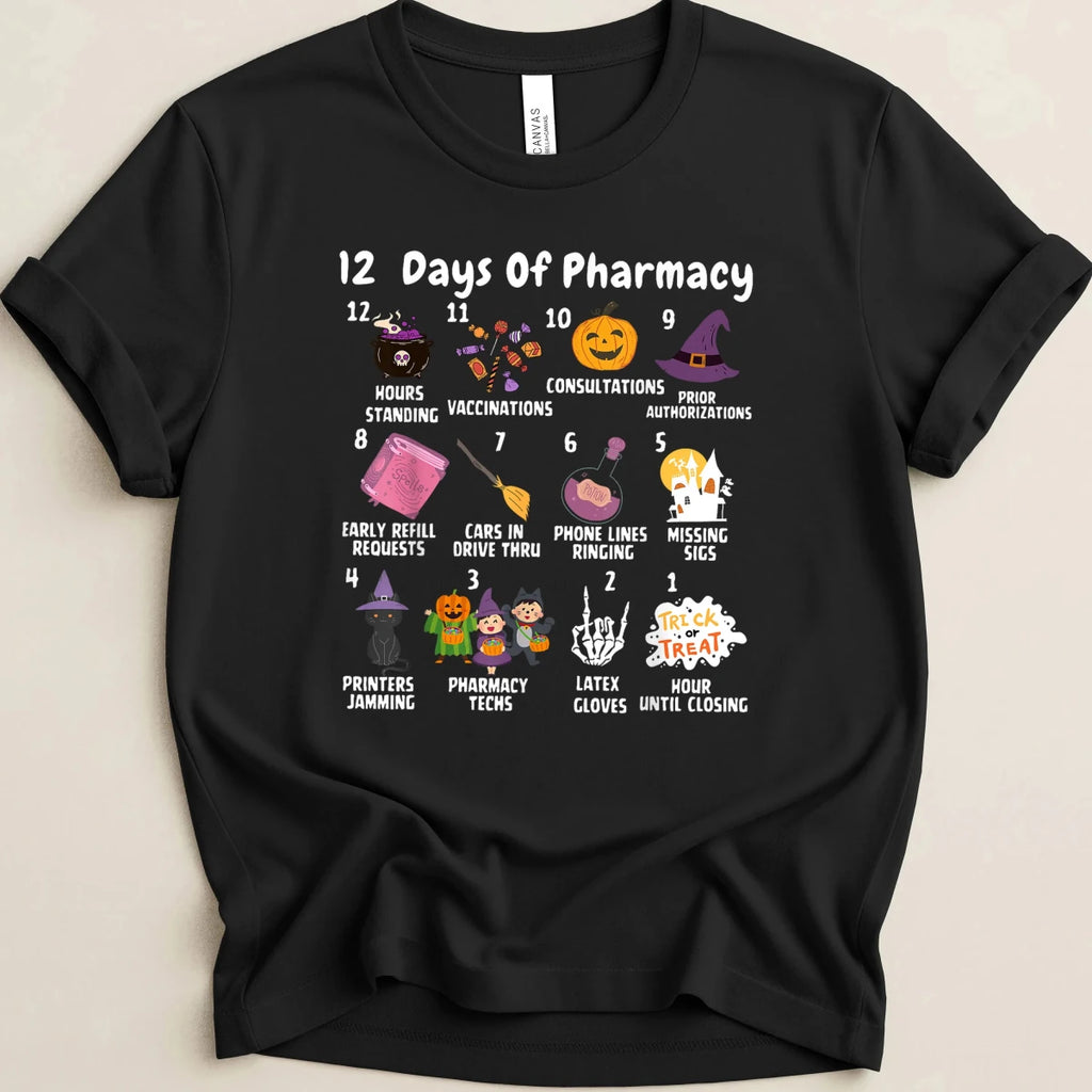 12 Days of Pharmacy Halloween Tee - Adverse Reactions