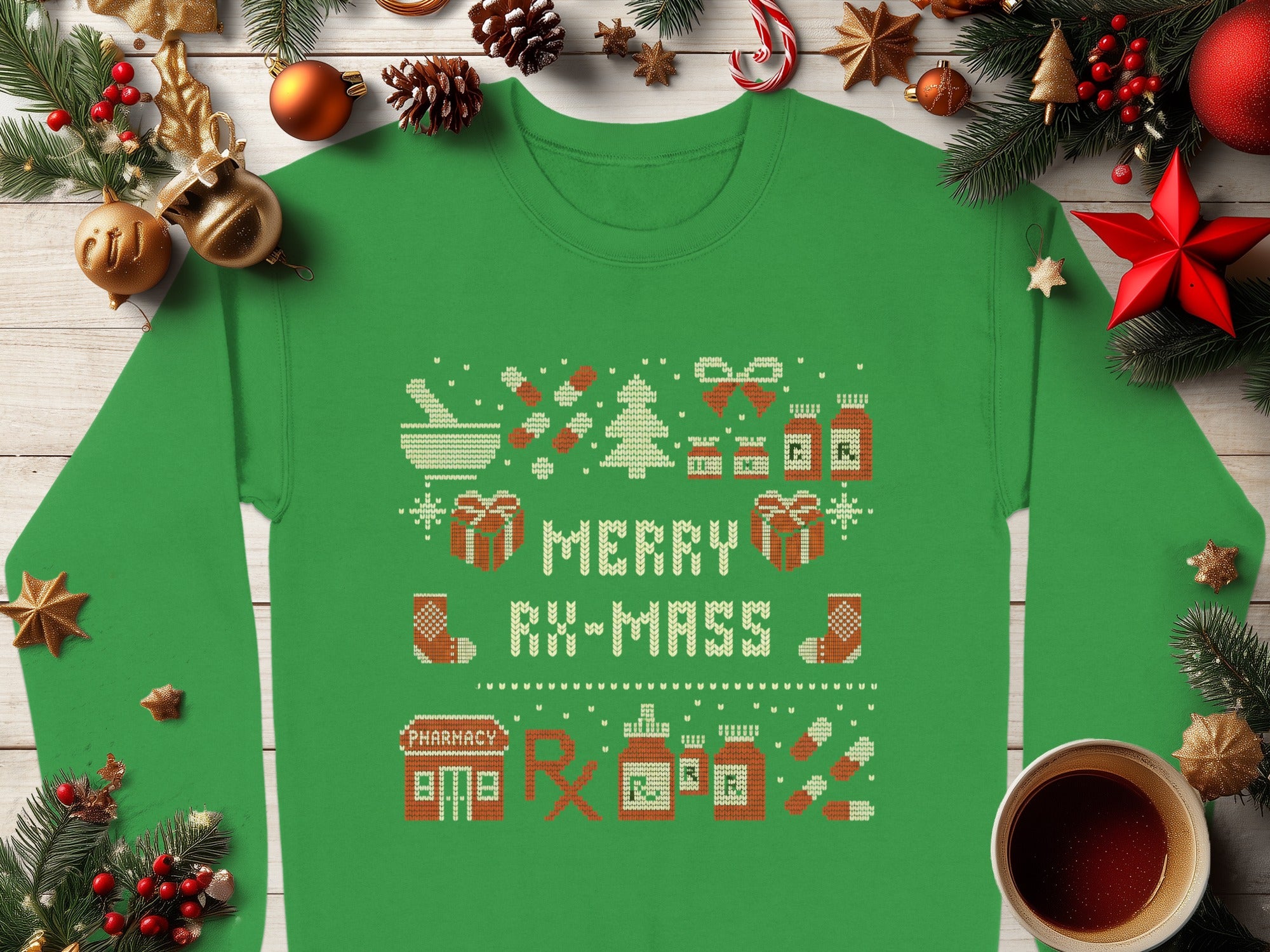 Merry Rx-Mas Pharmacy Ugly Christmas Sweater