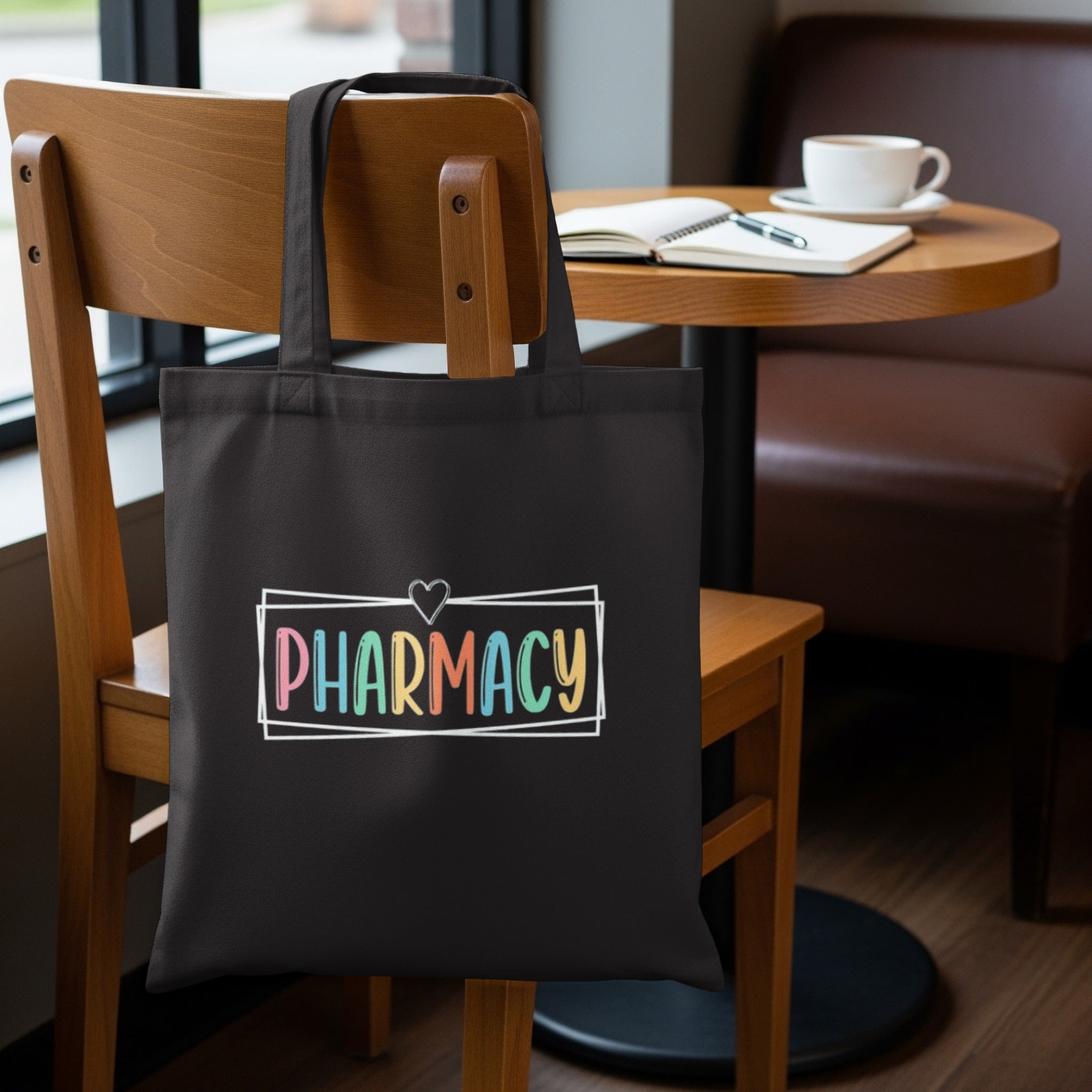 Colorful Pharmacy Graphic Text Print Tote Bag product type