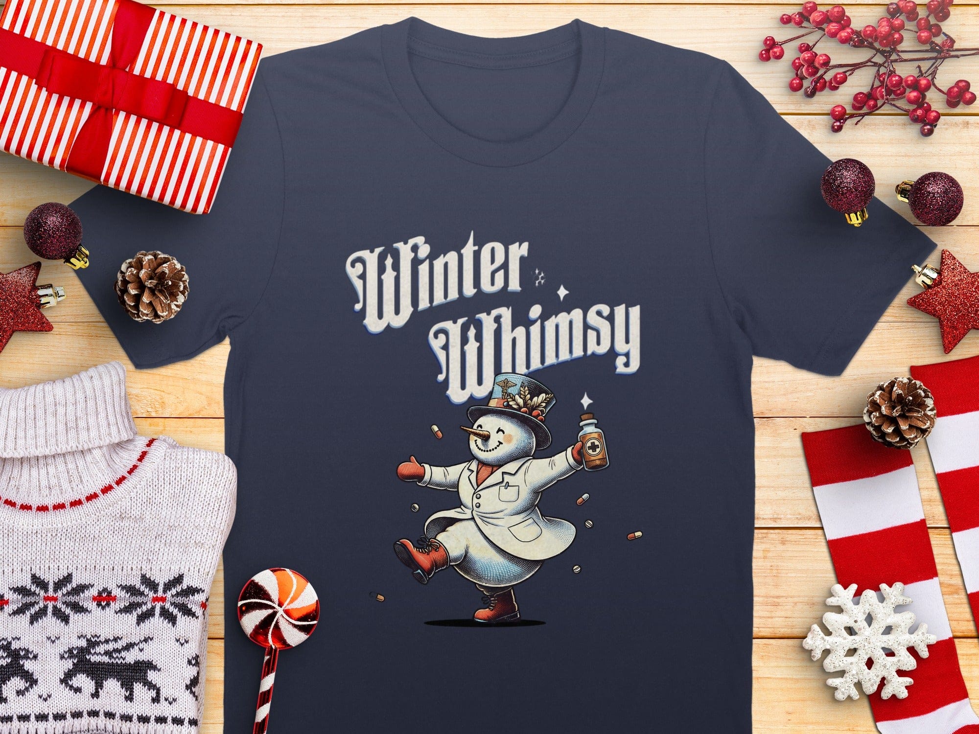 Winter Whimsy Snowman Graphic T-Shirt product