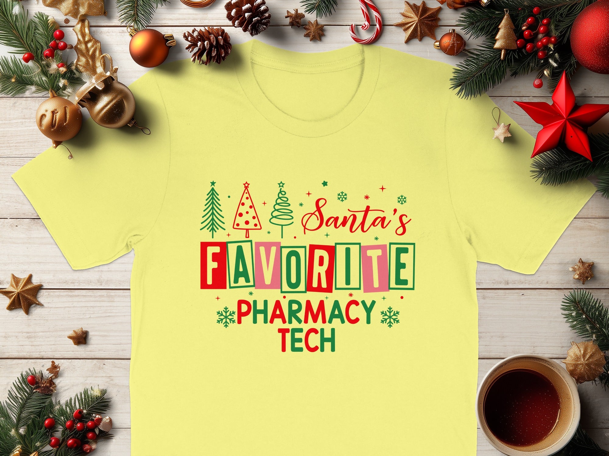 Santa's Favorite Pharmacy Tech Holiday T-Shirt product