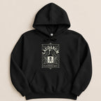 Black hoodie with a Laudanum bottle graphic and skull symbol.