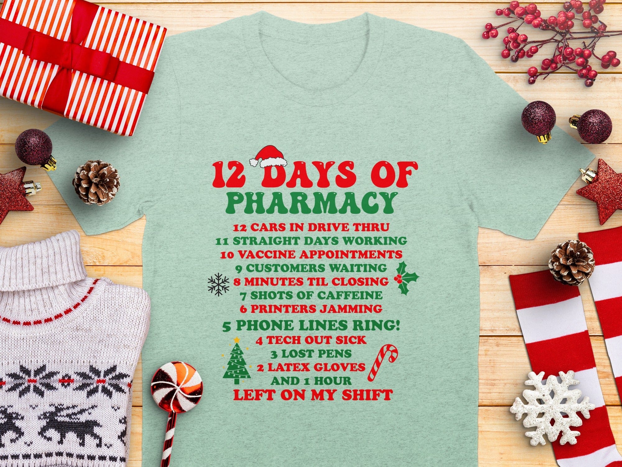 12 Days of Pharmacy Funny Christmas Shirt