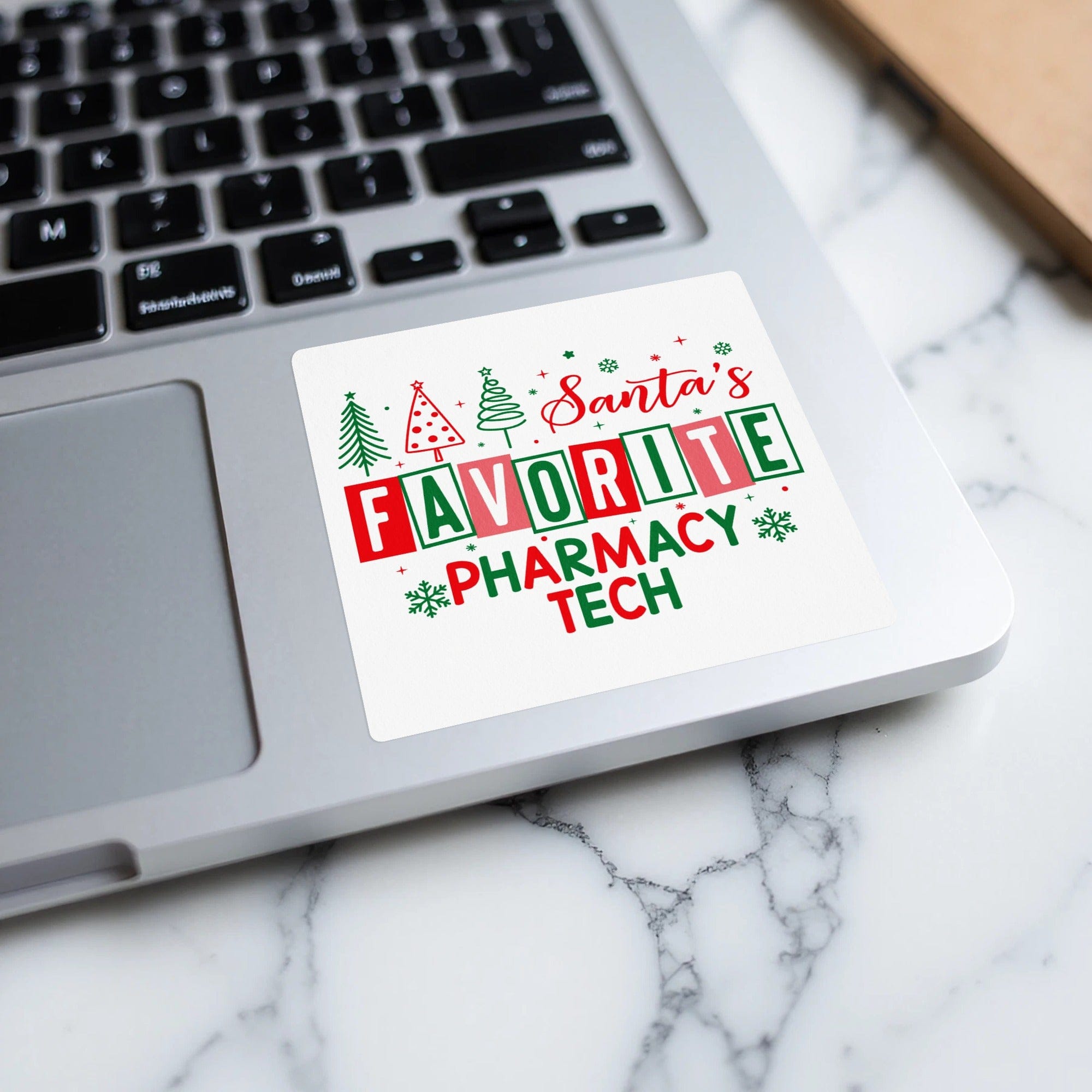 Santa's Favorite Pharmacy Tech Christmas Sticker