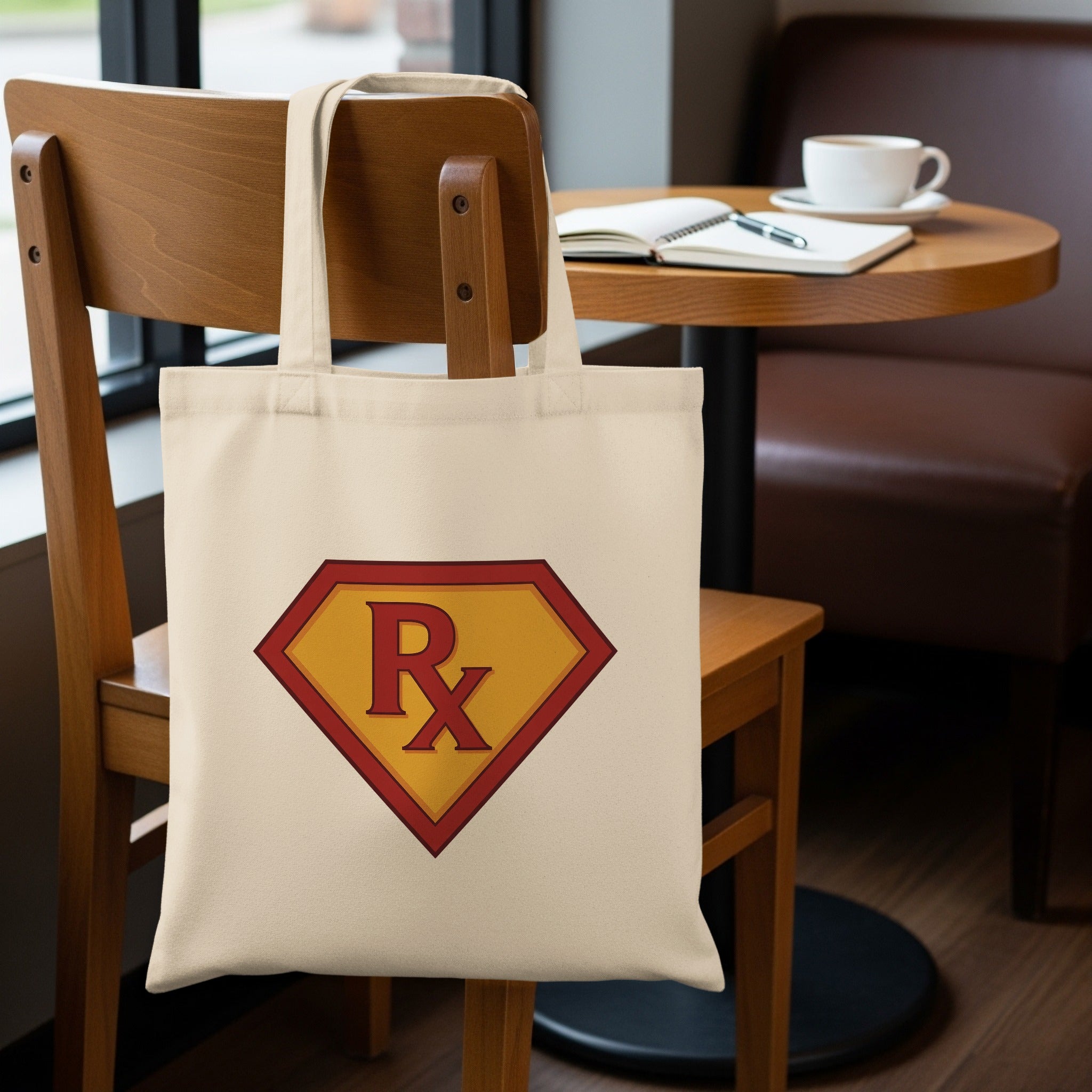 Superhero RX Symbol Design Tote Bag product type