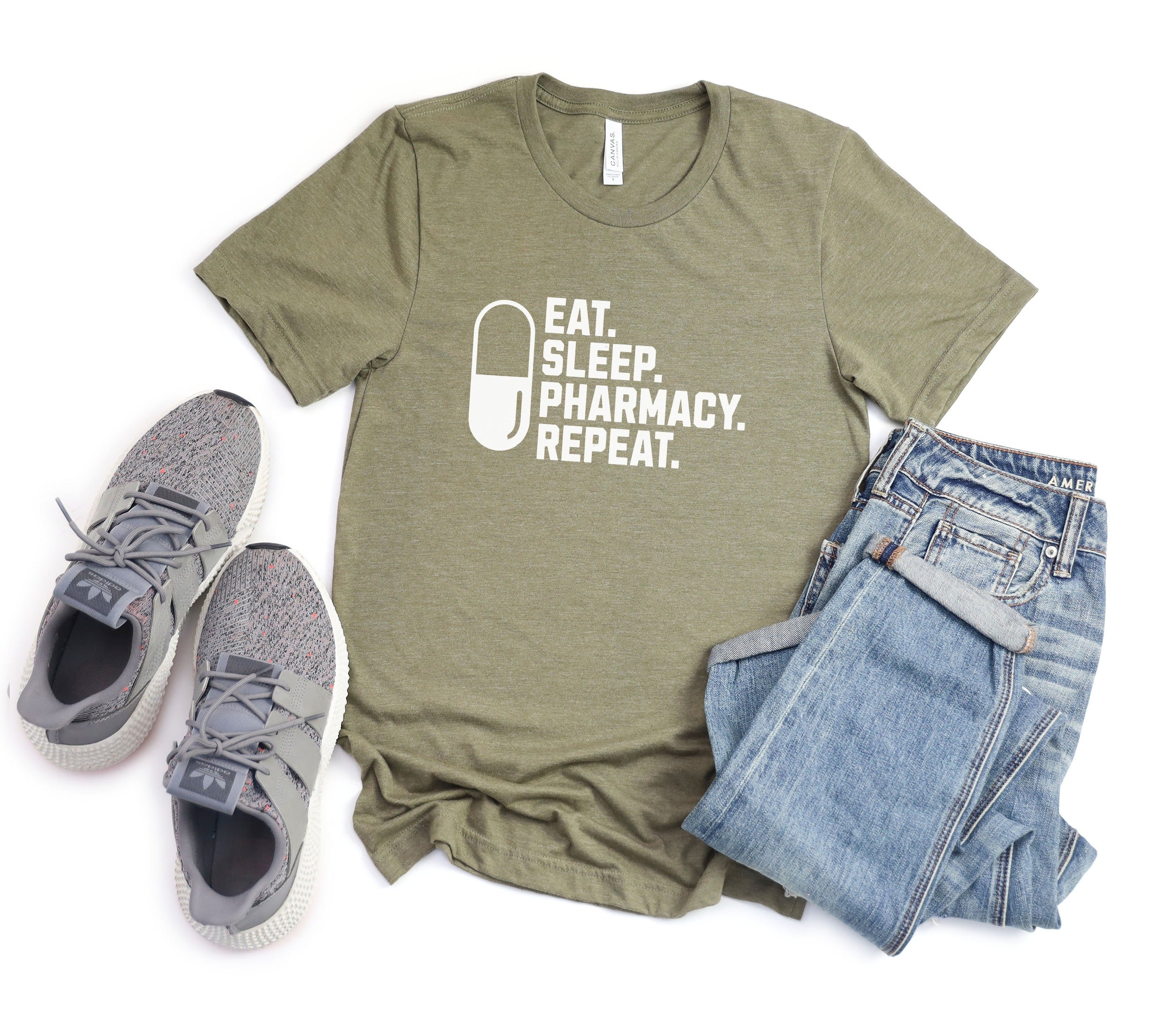 Eat Sleep Pharmacy Repeat Graphic T-Shirt