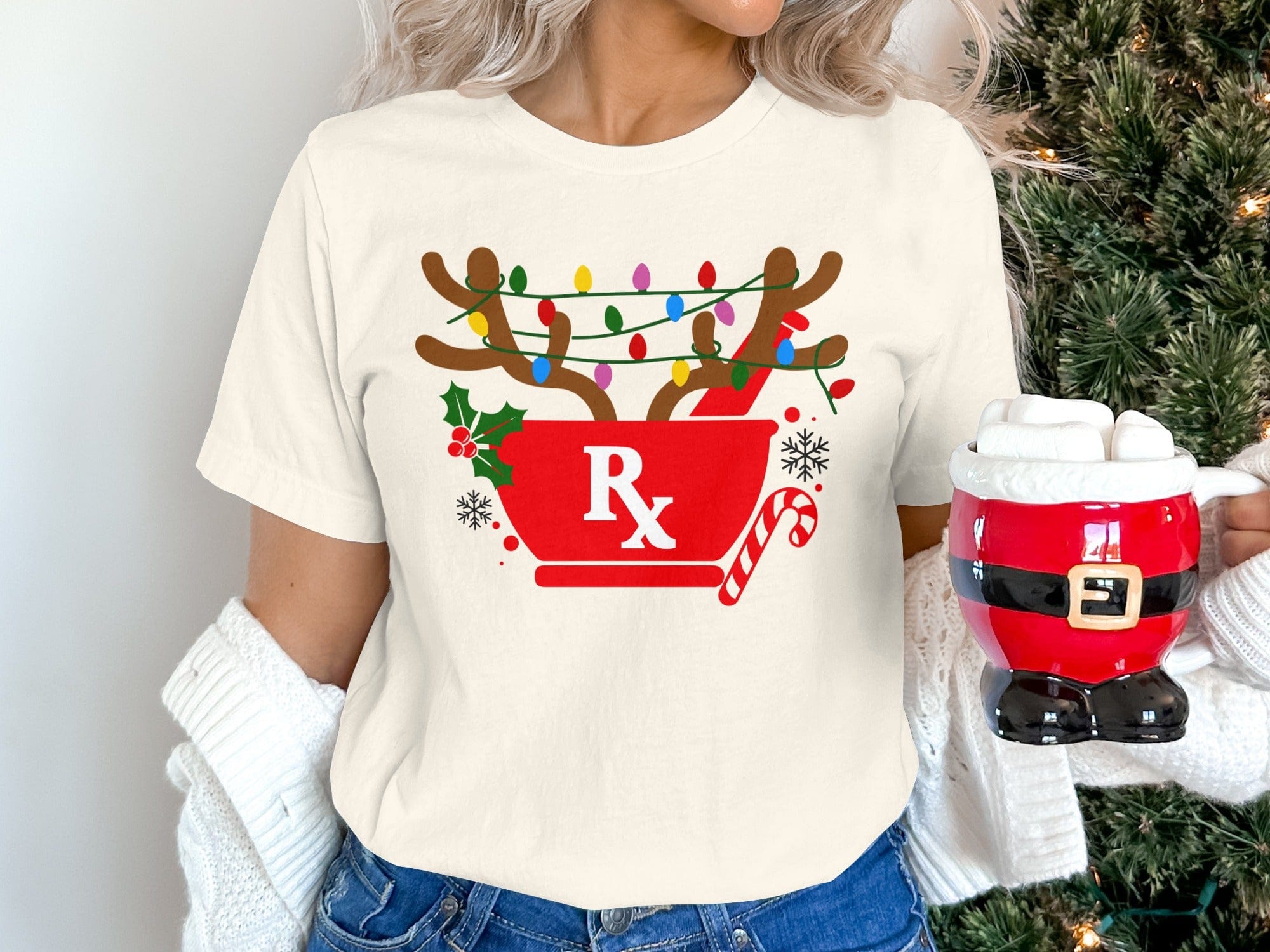 Reindeer Antlers With Christmas Lights T-Shirt product type