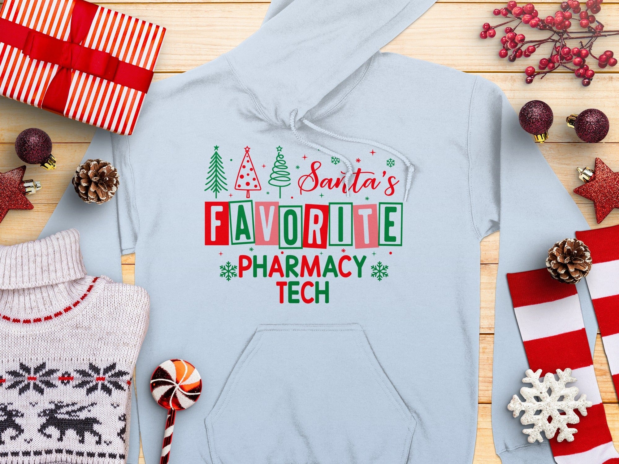 Santa's Favorite Pharmacy Tech Festive Hooded product