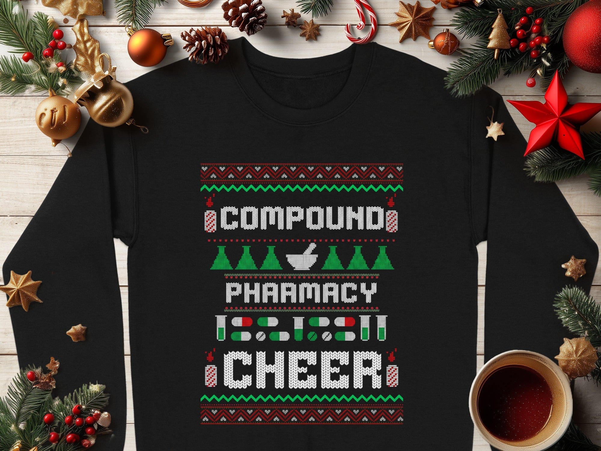 Compound Pharmacy Cheer Ugly Christmas Sweater