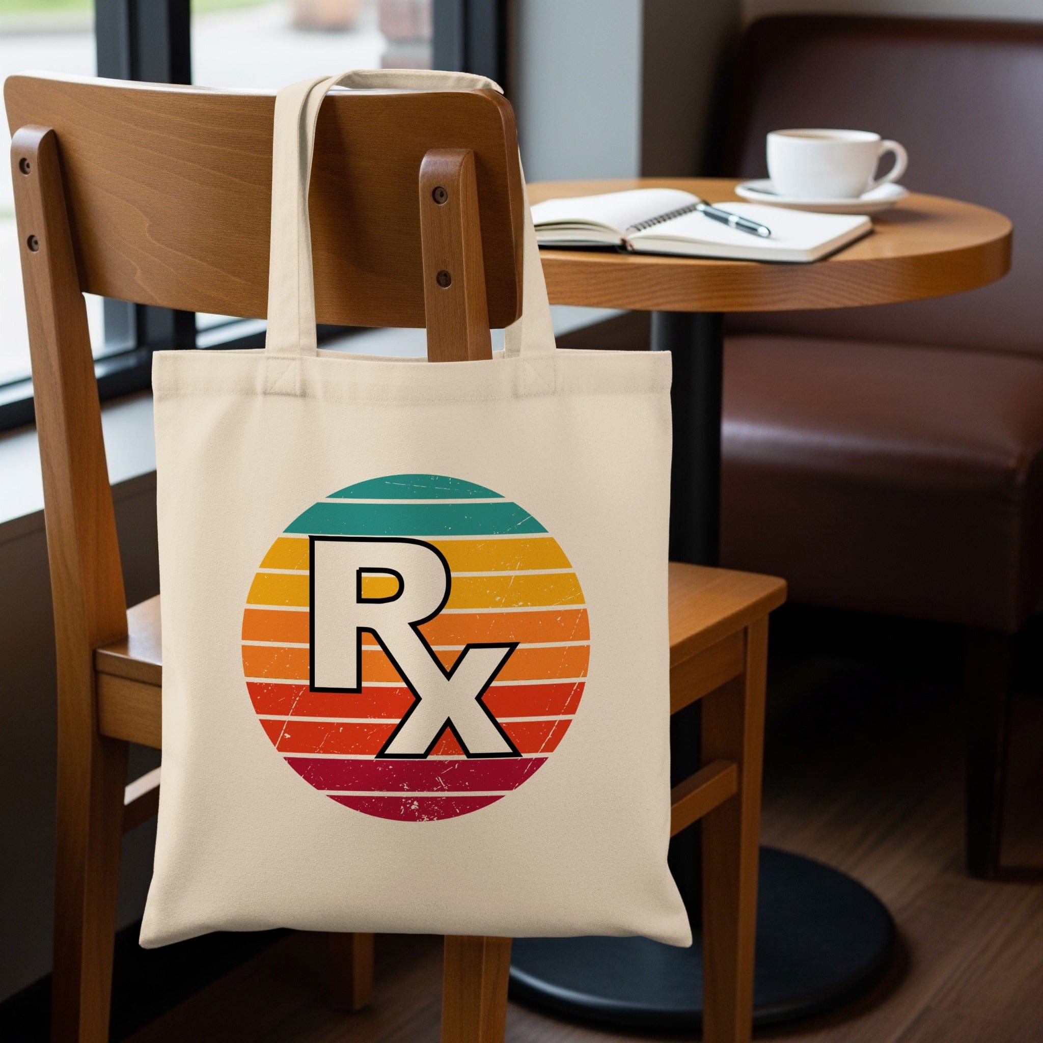 Retro Sundown RX Striped Circle Icon Tote Bag product