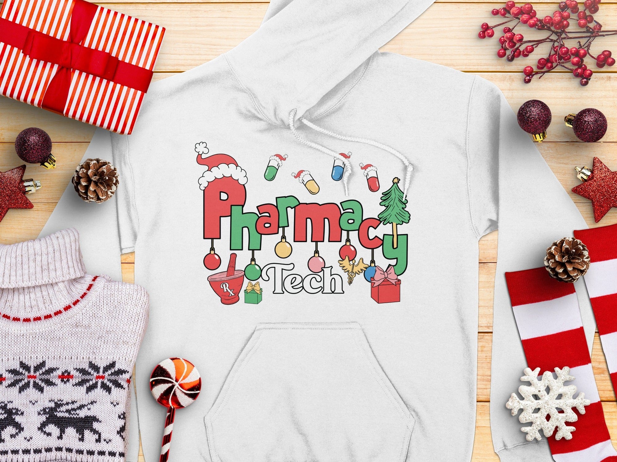Festive Pharmacy Tech Holiday Hoodie Product