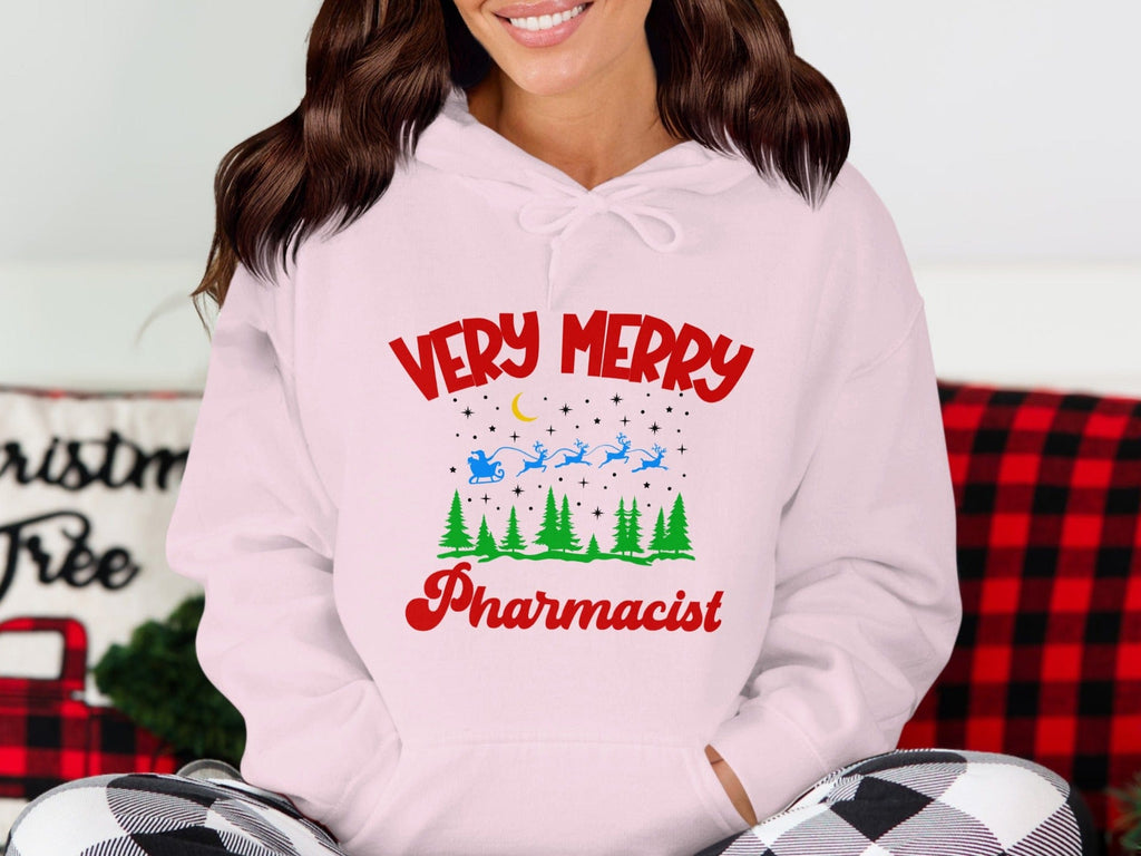 Very Merry Pharmacist Festive Hoodie for Holiday Season