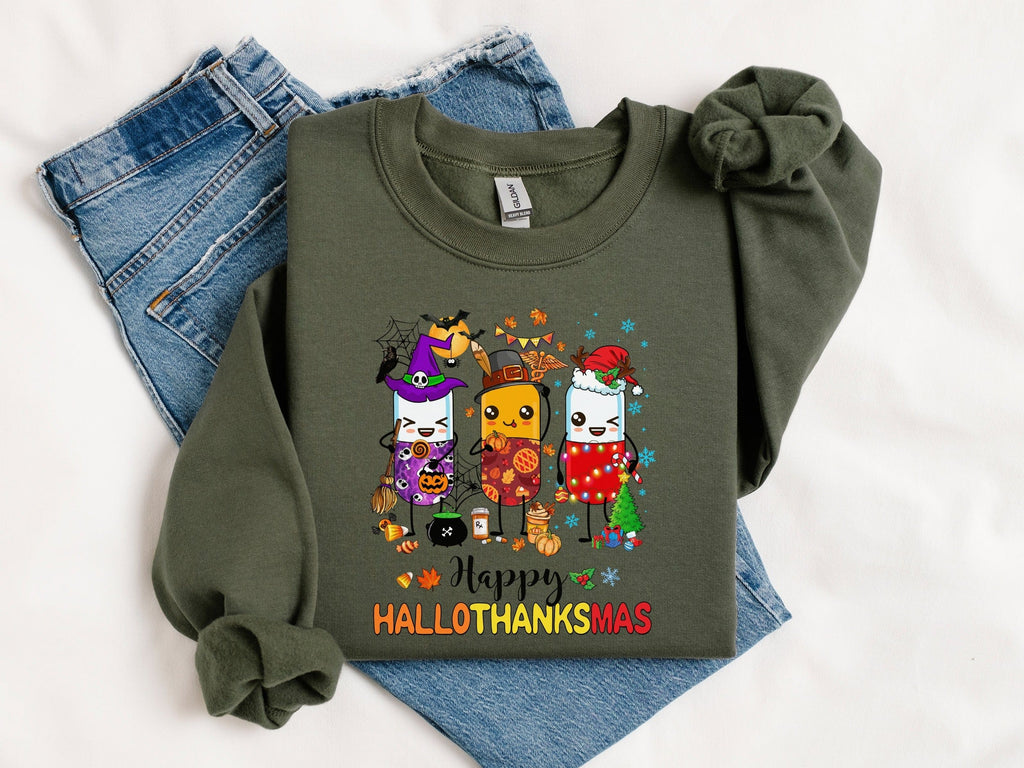 Happy Hallothanksmas Sweatshirt Anniversary Gift product