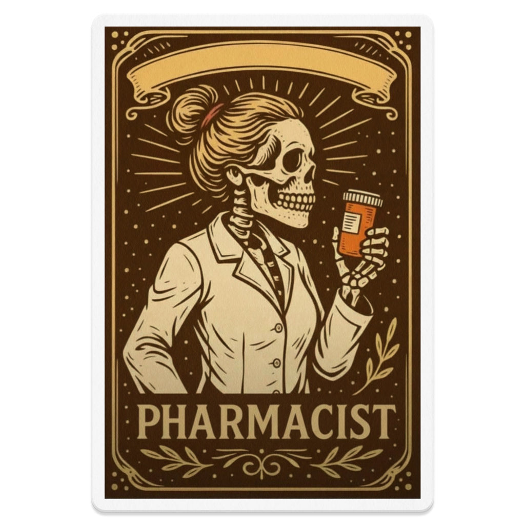 Vintage Pharmacist Skeleton Art Print Poster product type