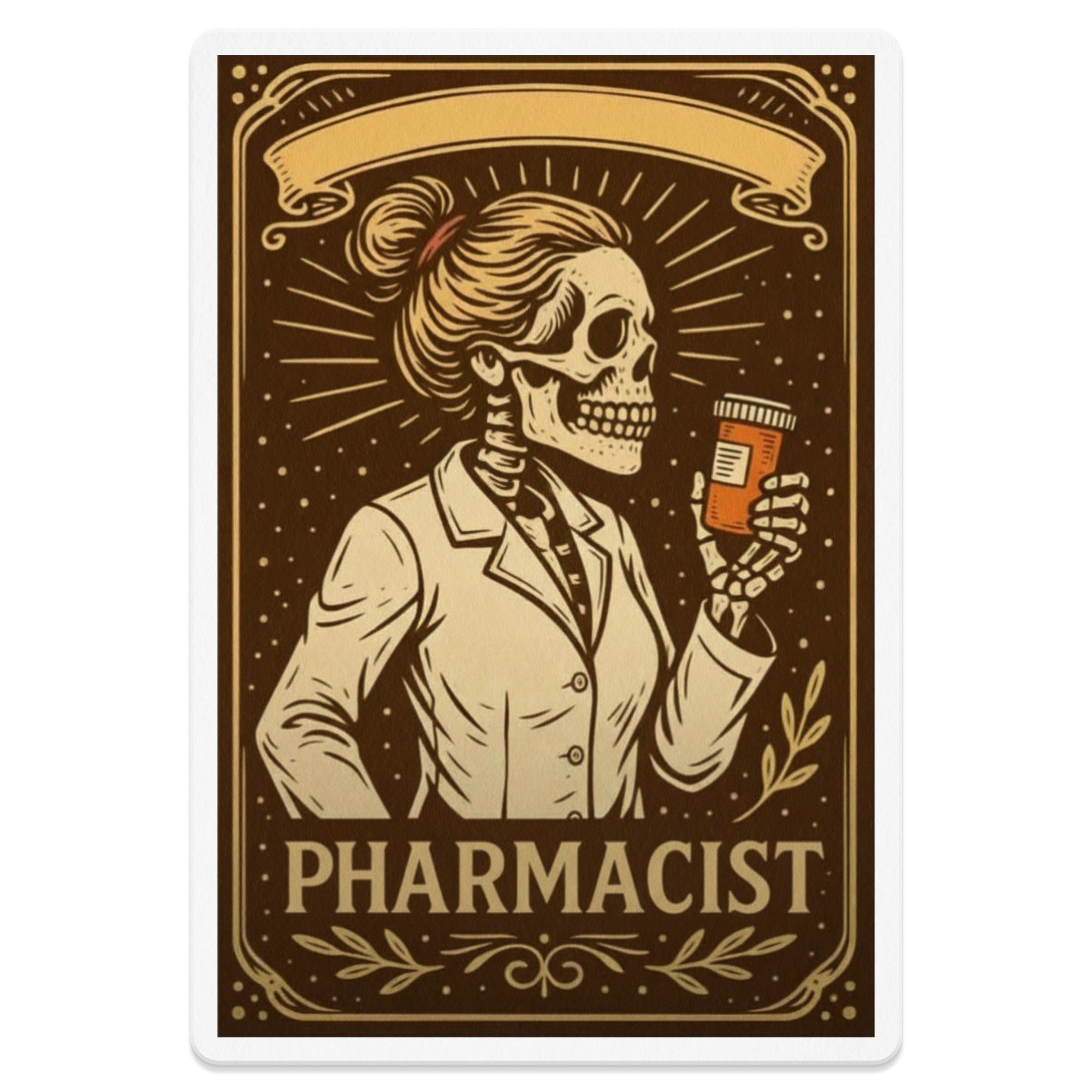 Vintage Pharmacist Skeleton Art Print Poster product type