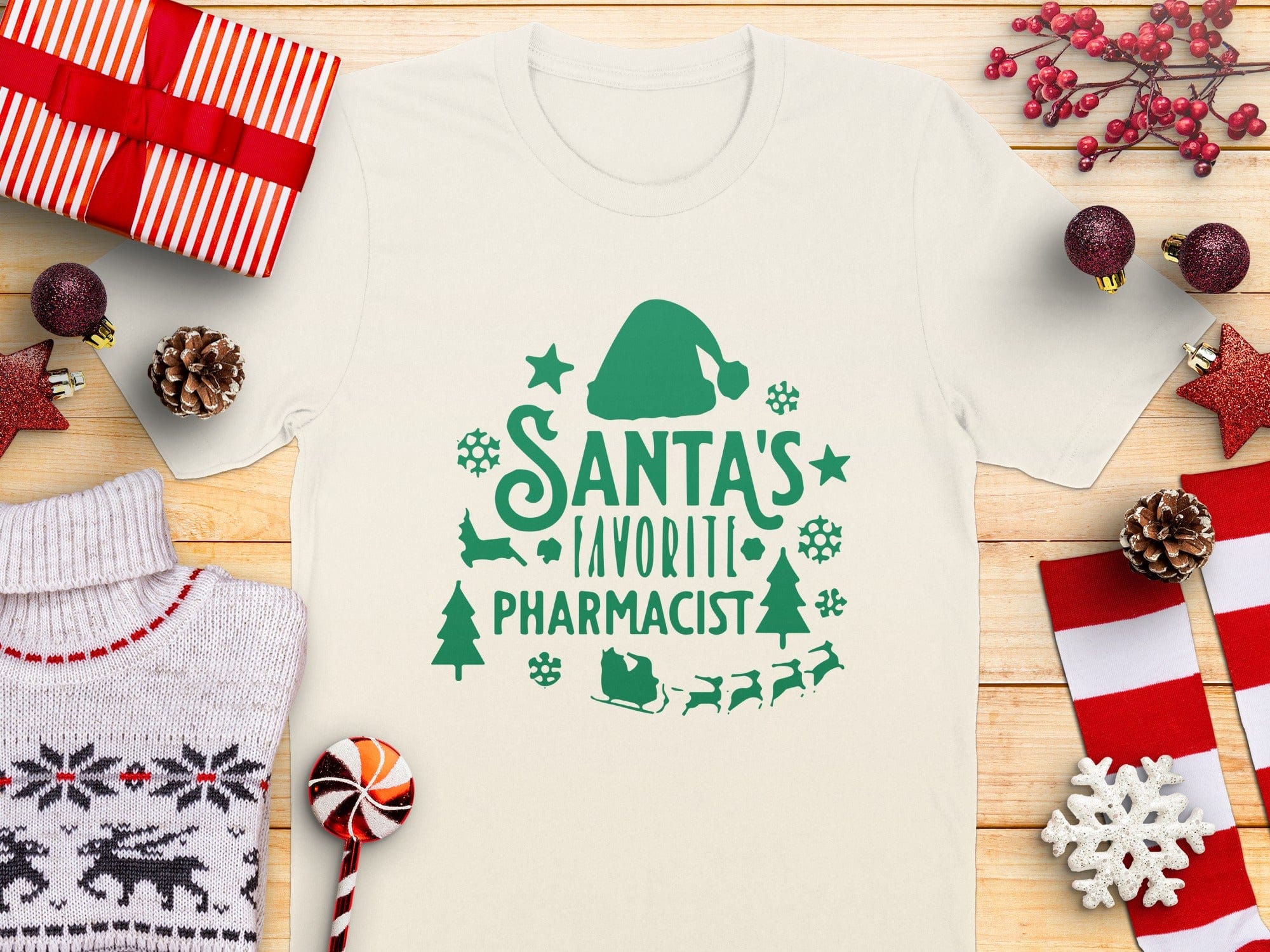 Santa's Favorite Pharmacist Christmas T Shirt