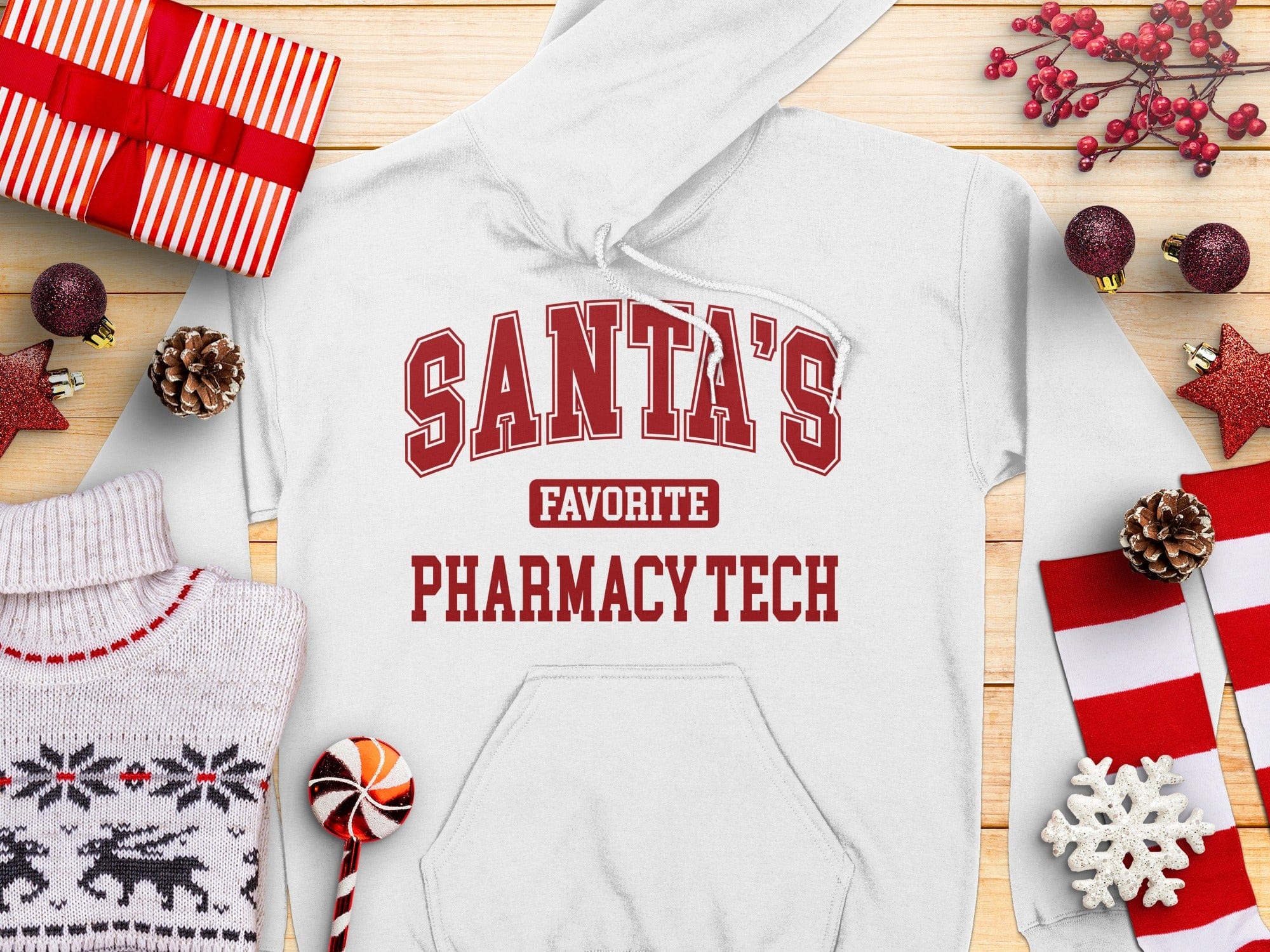 Santa's Favorite Pharmacy Tech Hoodie product type