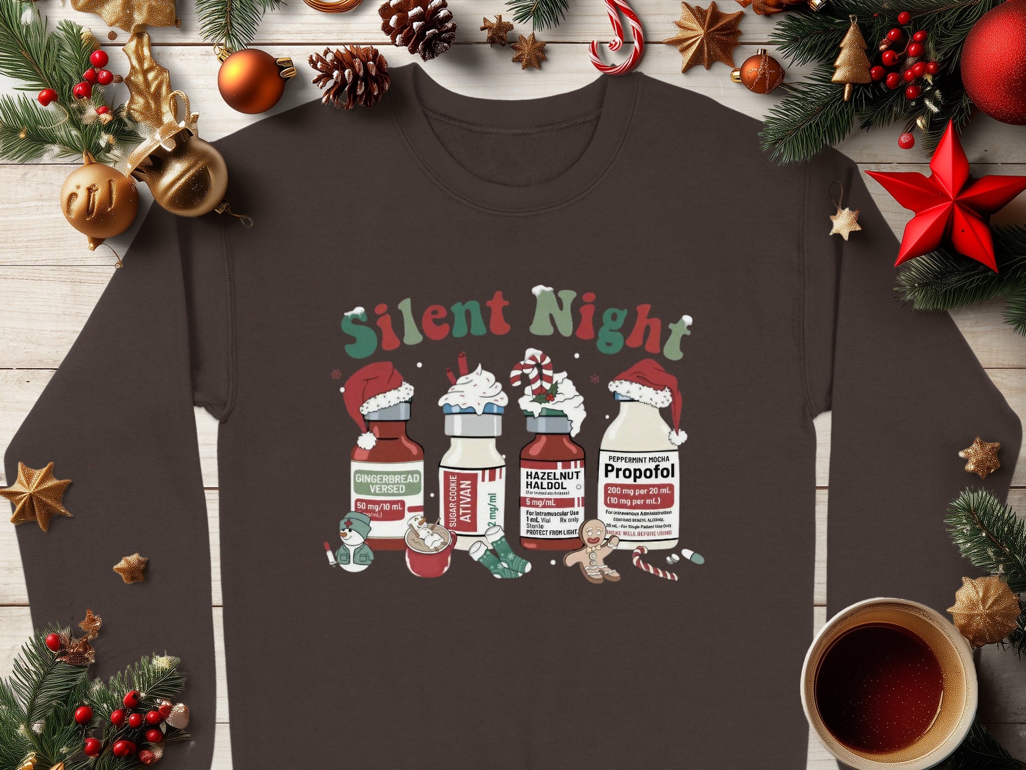 Silent Night Festive Christmas Theme Shirt