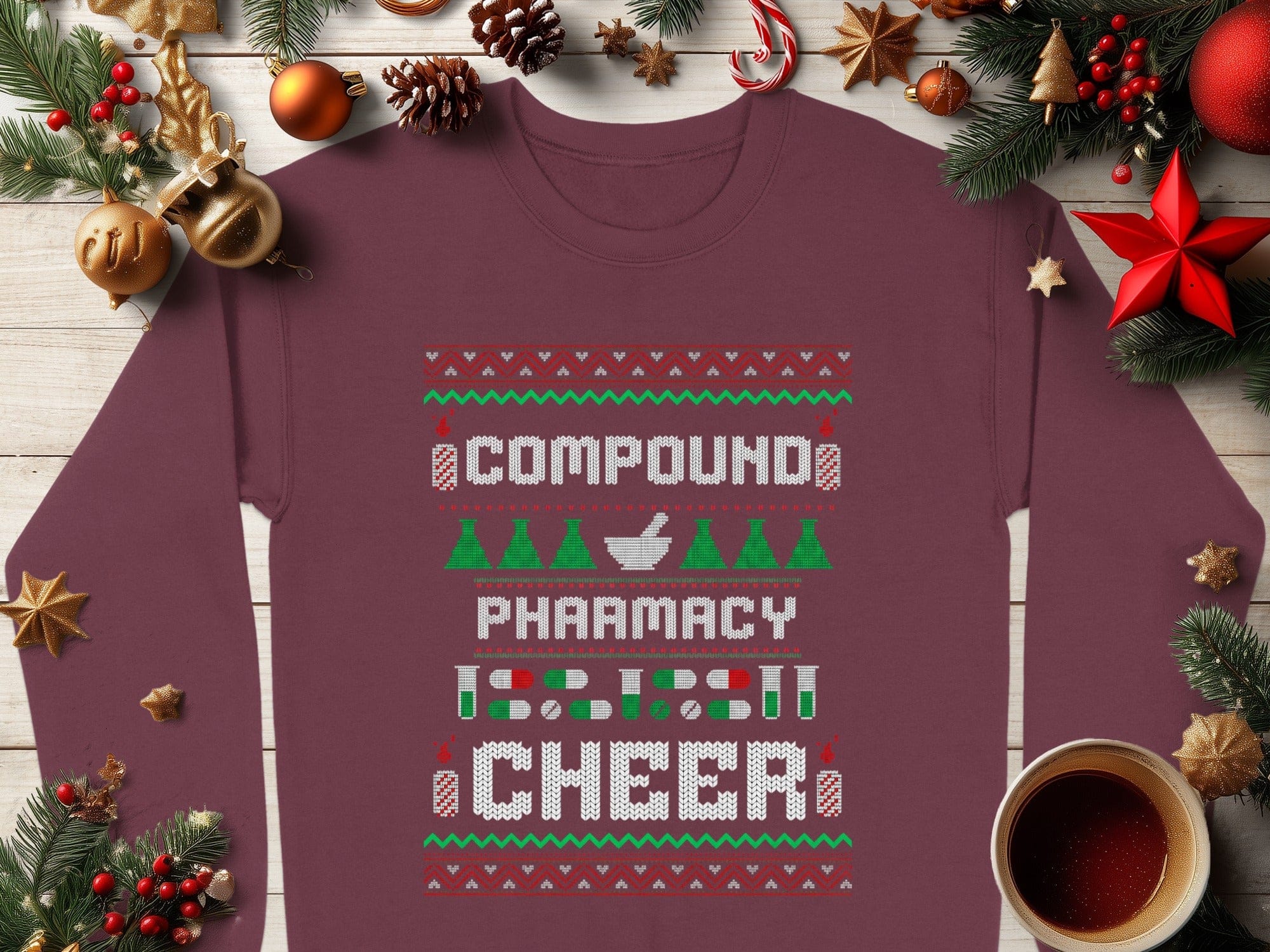 Compound Pharmacy Cheer Festive Holiday Sweatshirt