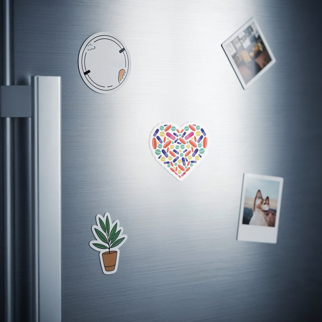 Colorful Heart Shaped Sticker For Decor Magnet Product