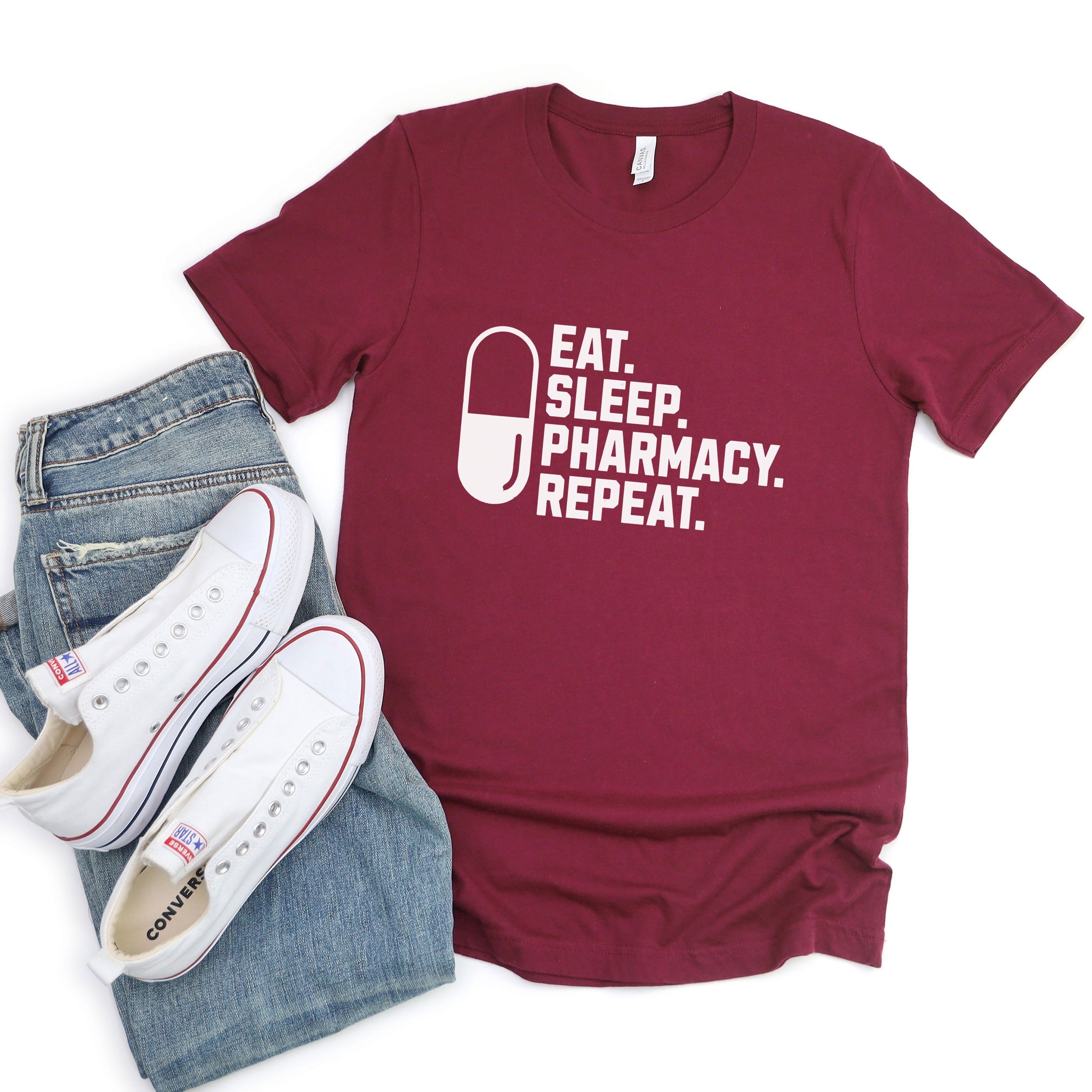 Eat Sleep Pharmacy Repeat Graphic T-Shirt