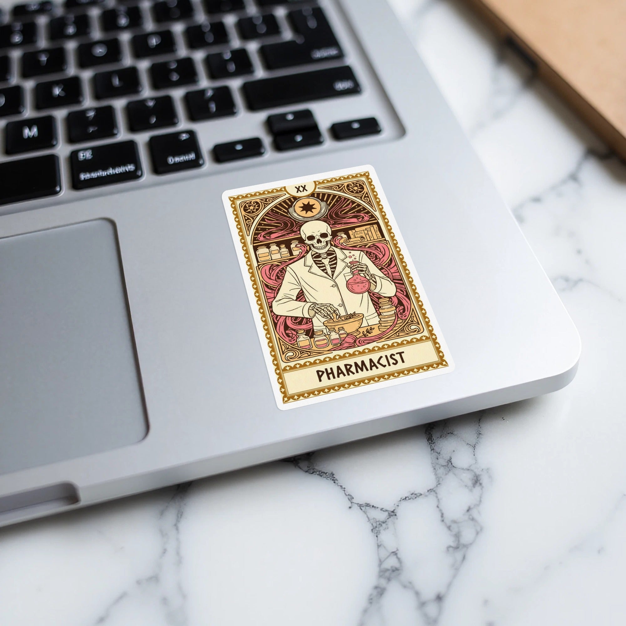 Skull Tarot Card Pharmacist Sticker product