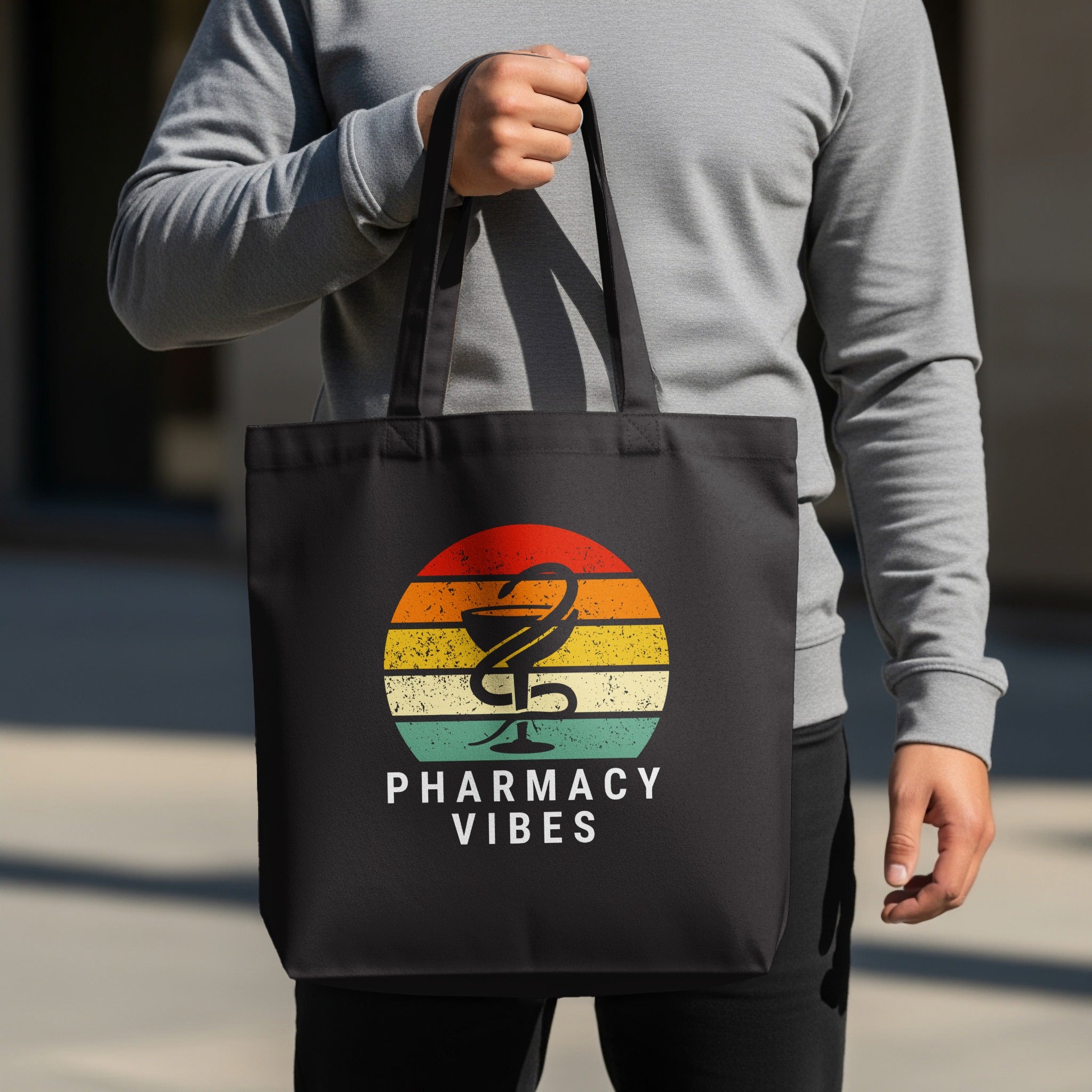 Retro Pharmacy Vibes Tote Bag with Vintage Design product type