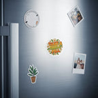Retro "Take a Chill Pill" sticker with flowers and a potted plant.