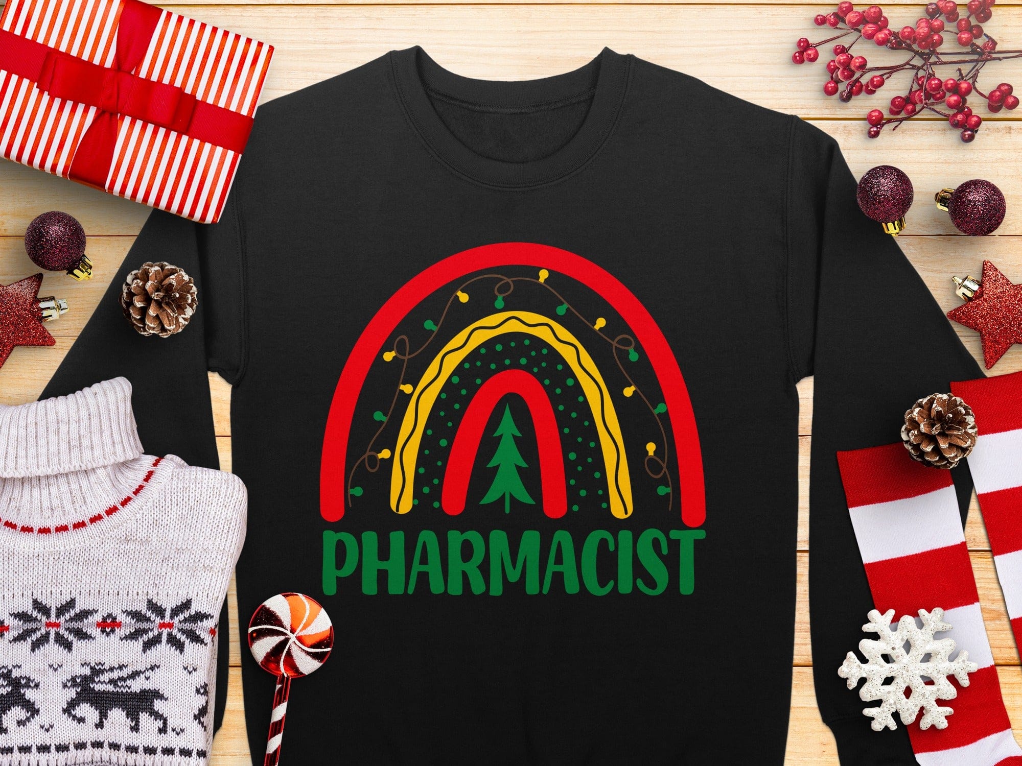 Festive Pharmacist Rainbow Christmas Sweater product