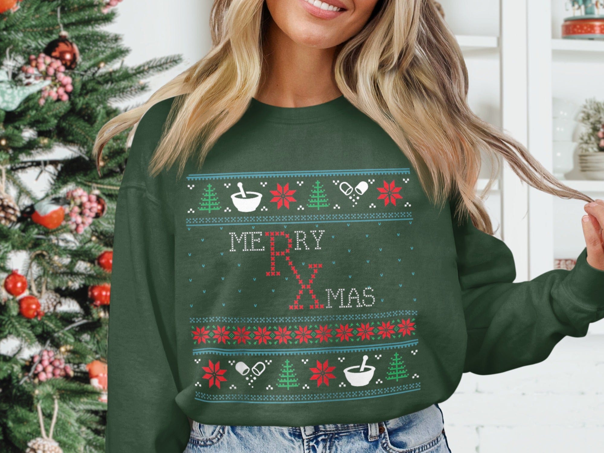 Merry Xmas Festive Green Sweatshirt product