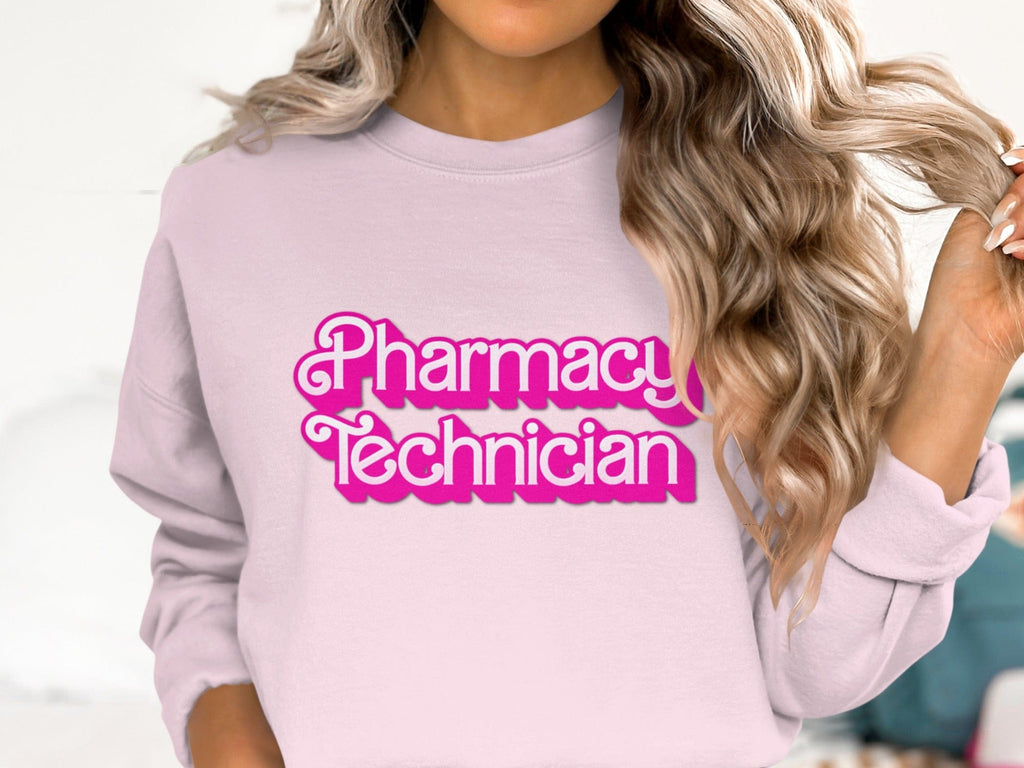 Pharmacy Technician Pink Graphic Sweatshirt